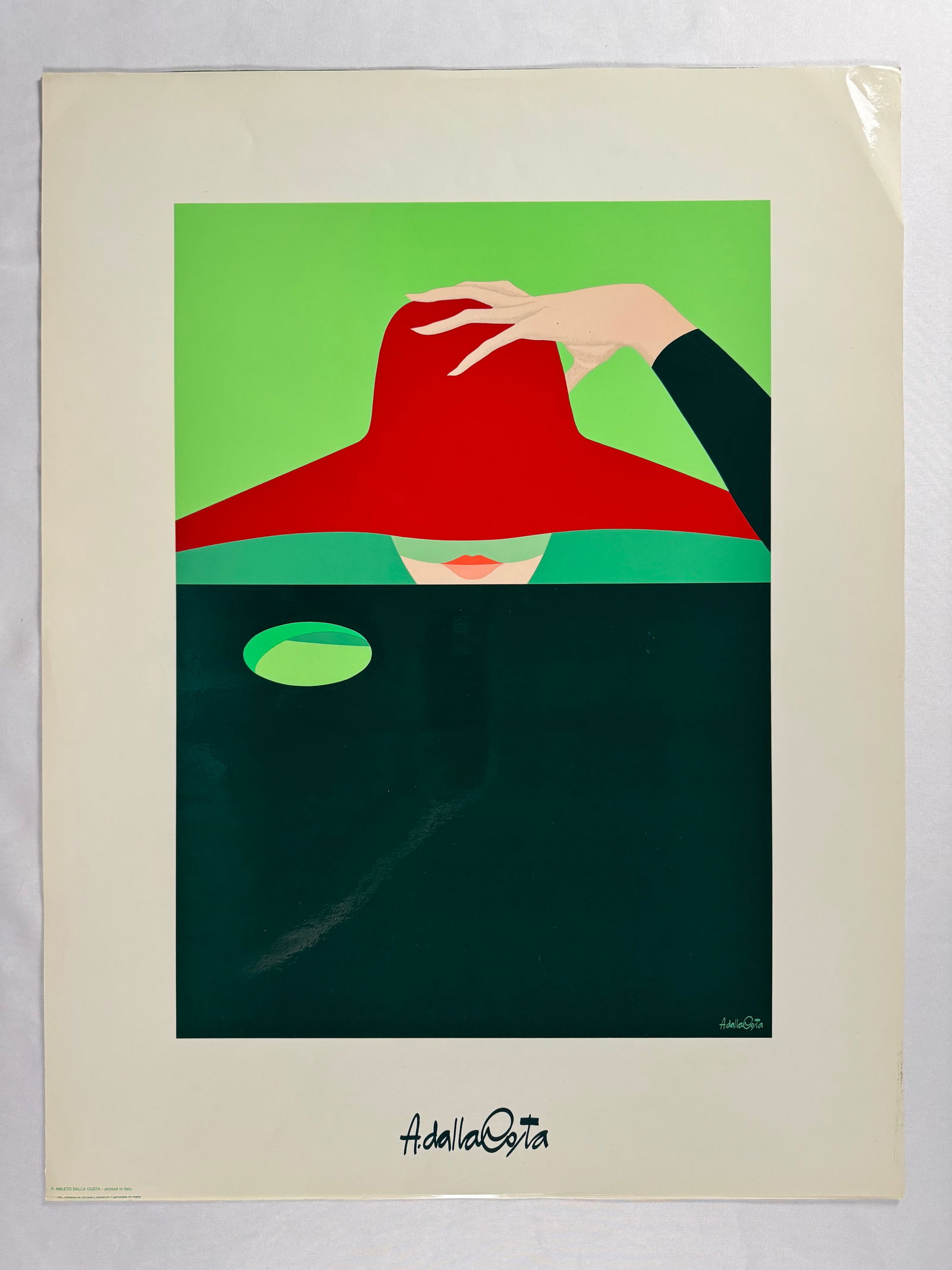 "Untitled" by Amleto dalla Costa Original Italian Print Poster, 25"x19 (1 of 4)