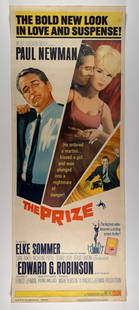 The Prize 1963 Vintage Movie Insert 14x36 Poster Paul Newman: The Prize is a 1963 American spy film and romantic comedy starring Paul Newman, Elke Sommer and Edward G. Robinson. It was directed by Mark Robson, produced by Pandro S. Berman and adapted for the scr