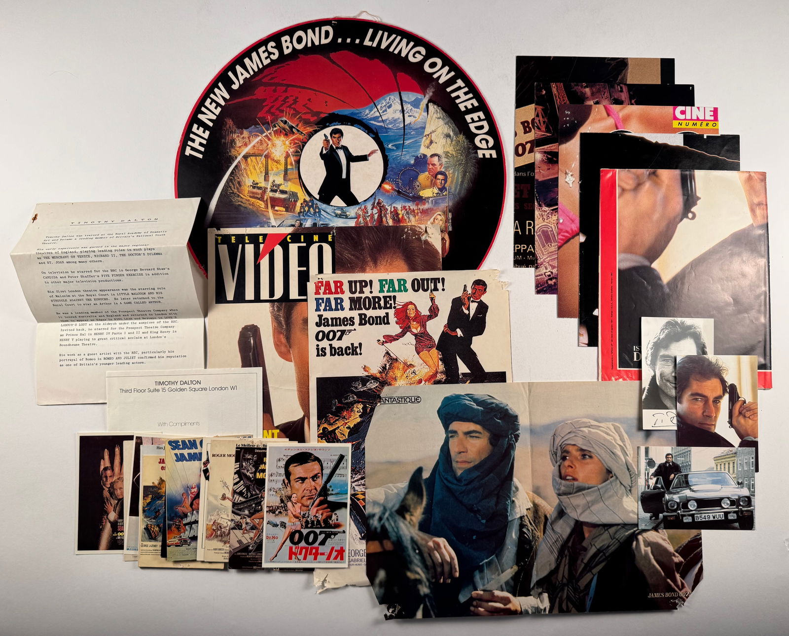 Lot of James Bond 007 Memorabilia - Postcards Poster Promotional License to Kill Living Daylights (1 of 4)