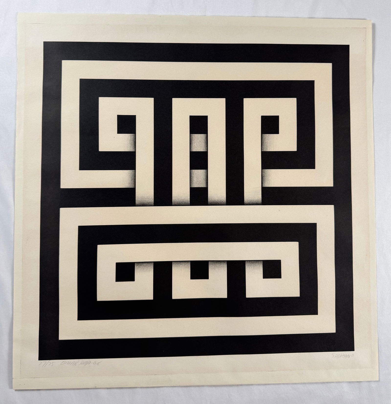 Saphan II" by Omar Rayo 1996 Signed 27/75 Numbered Print 20"x20 (1 of 7)