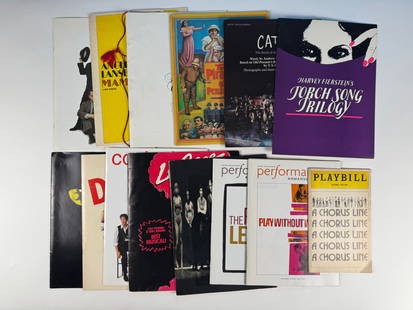 Lot of 42 Broadway Theater Musical Play Programs Playbills The Producers Mame Phantom of the Opera: Lot includes: The Producers,Mame, Phantom of the Opera, Pirates of Penzance, Cats (Musical Book), Torch Song Trilogy, Cats (Program), Dancin', Contact, La Cage Aux Folles, A Chorus Line, The Paris Let