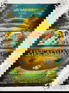 The Life Aqautic 2004 Original Double Sided DSS One Sheet 27x40 Movie Poster: The Life Aquatic with Steve Zissou is a 2004 American adventure comedy-drama film written by Wes Anderson and Noah Baumbach and directed by Anderson. The film stars Bill Murray as Steve Zissou, an ecc