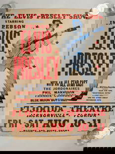 Elvis Presley 1956 Poster 22x28 Florida Theatre Jacksonville Fri Sat Aug 10 - 11: 1956 was the year Elvis appeared out of nowhere, immediately rocketing across the entertainment firmament like a Technicolor comet. This poster was printed for two days of shows he played in Jacksonvi