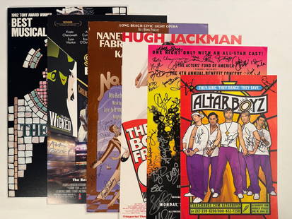 Lot of 7 Signed Broadway Posters: Signed by Laura Linney, Jennifer Hudson, Alan Cumming, Kaye Ballard, Gavin MacCloud, etc. Note: we do not authenticate