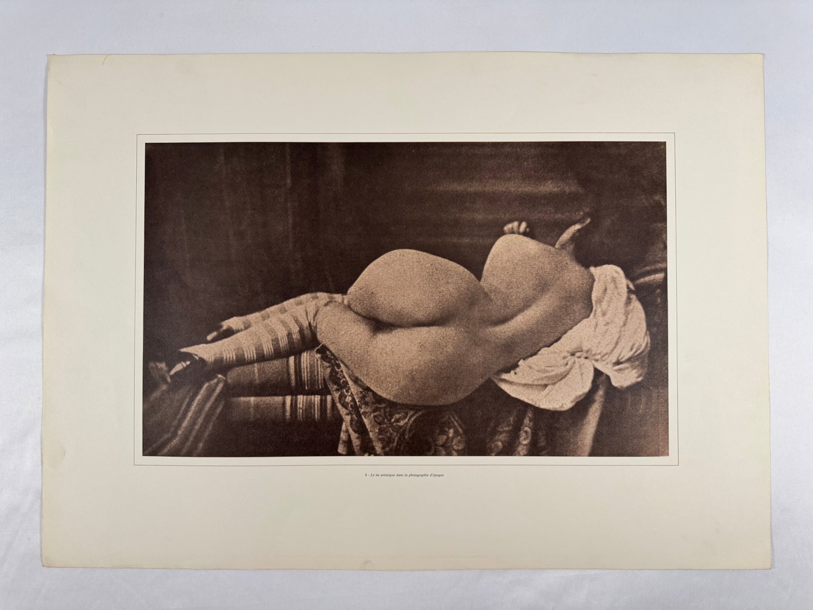 "Back" Early Nudes 20x27.5 French Artistic Nude Female Model Poster: Copy reads: Le nu artistique dans la photographie d'époque. Translation: The artistic nude in period photography. Ships Rolled