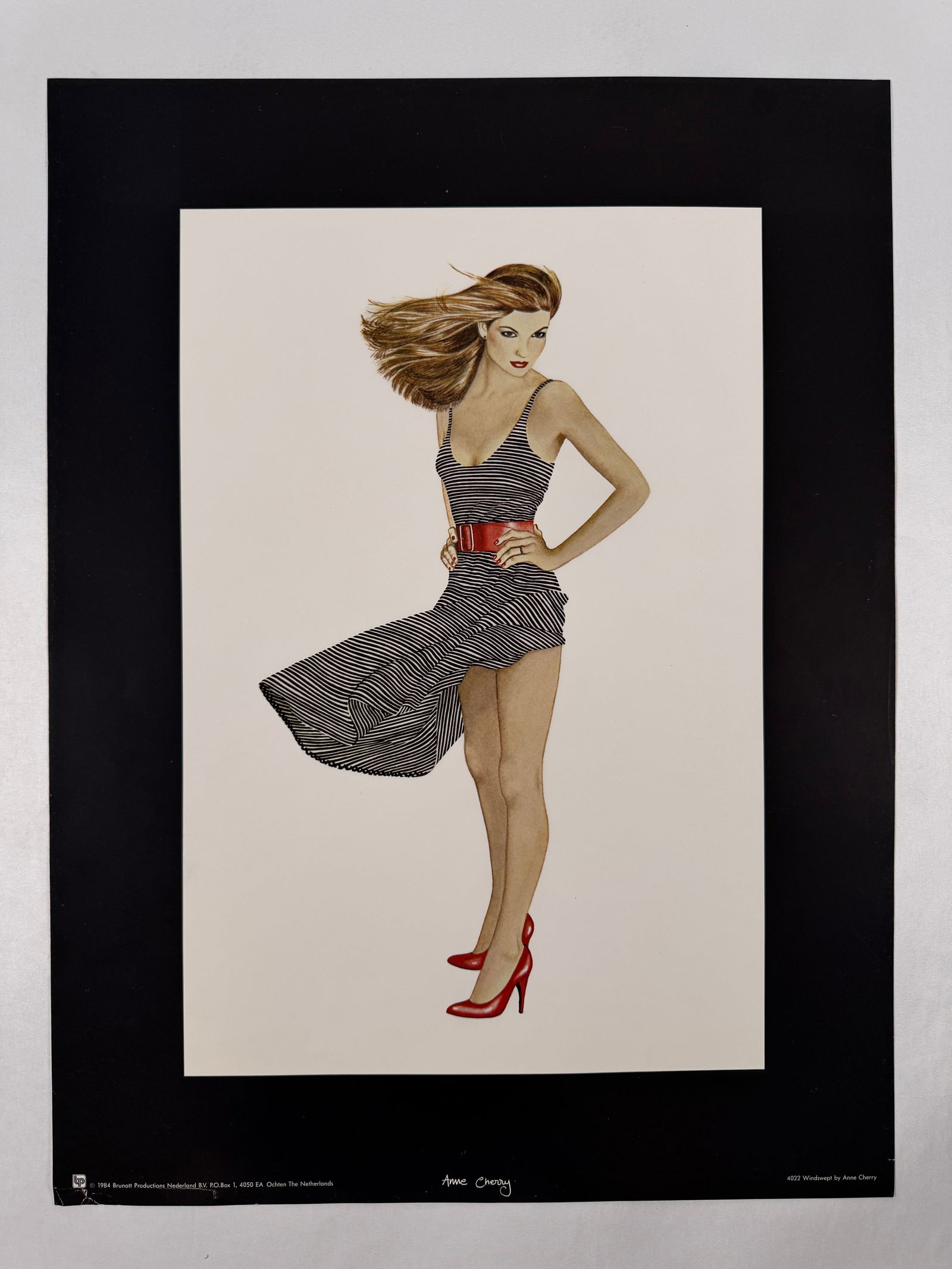 Anne Cherry Original Fashion Poster Print 1984 The Netherlands, "4022 Windswept", 18"x23.5" (1 of 6)