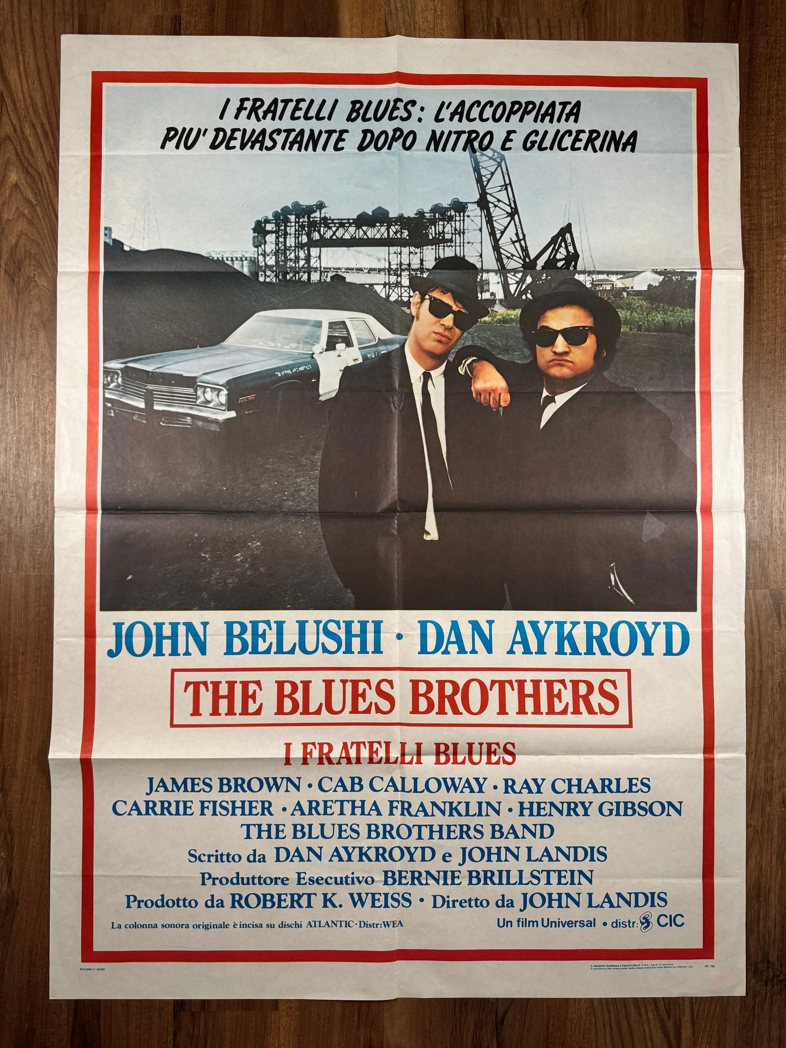 The Blues Brothers 1980 Large 2 Fogli Italian 1P Folded Movie Poster 39"x55" John Belushi Dan Akroyd (1 of 5)