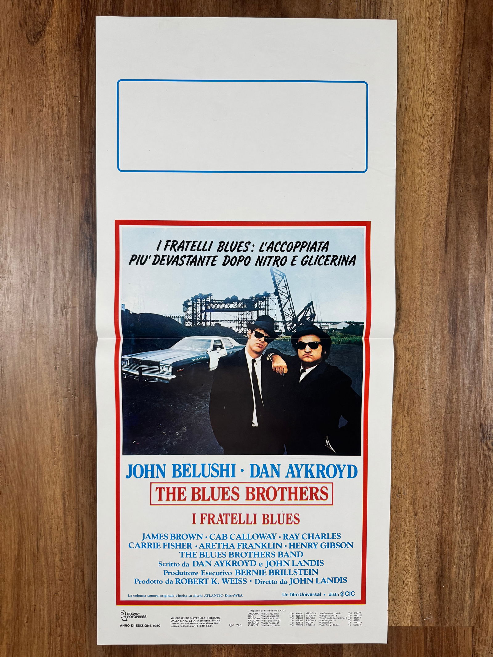 The Blues Brothers 1980 Italian Locandino Folded Movie Poster 13"x27.5" John Belushi Dan Akroyd (1 of 4)