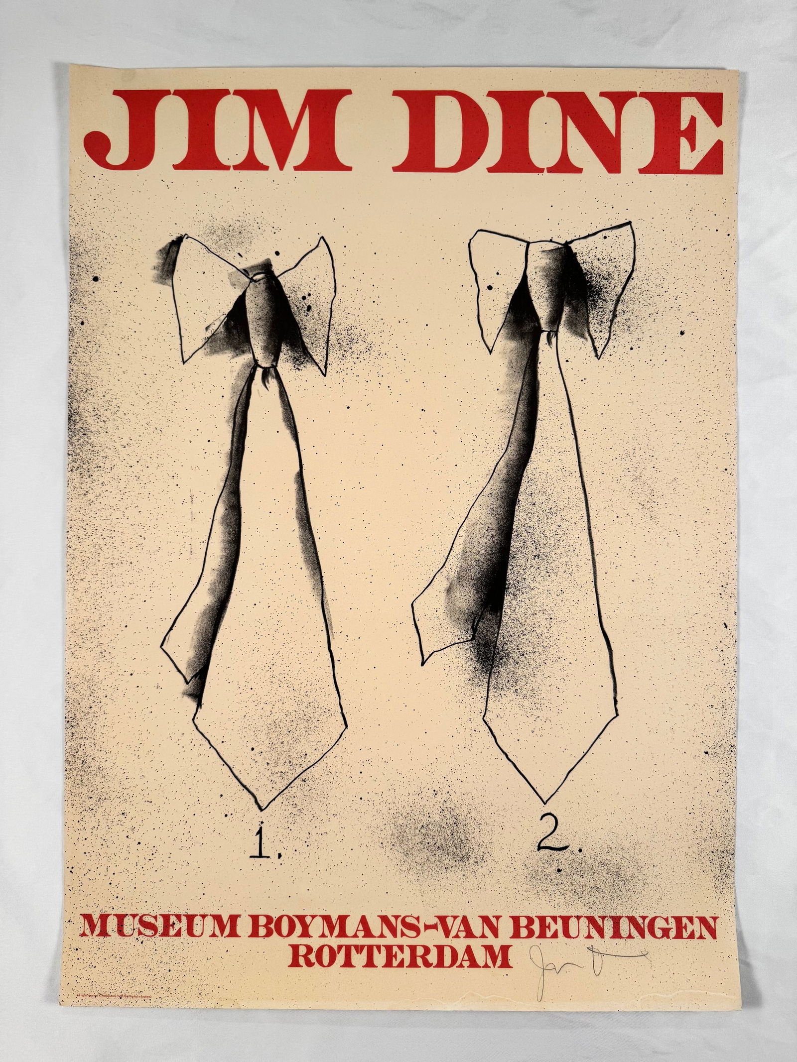 Signed Jim Dine Original Lithograph Original Exhibit Poster "Two Ties" 1971 22x31" (1 of 9)