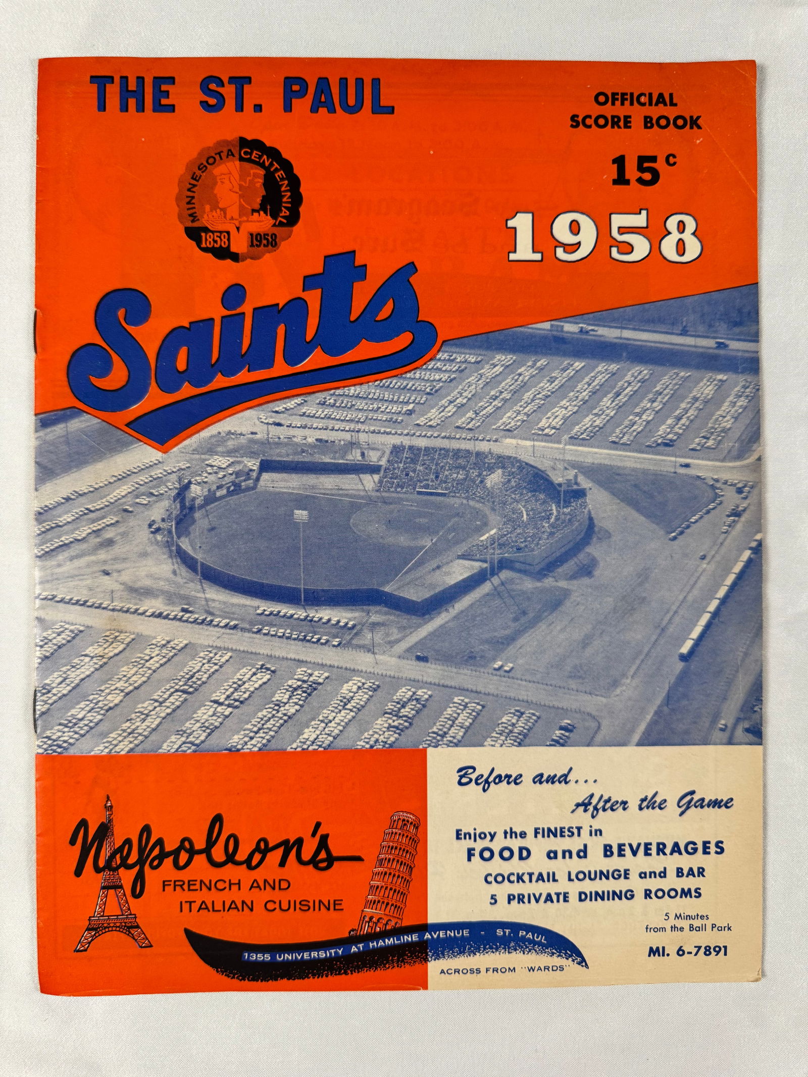 The St. Paul Saints 1958 Official Score Book Scorecard Booklet (1 of 3)