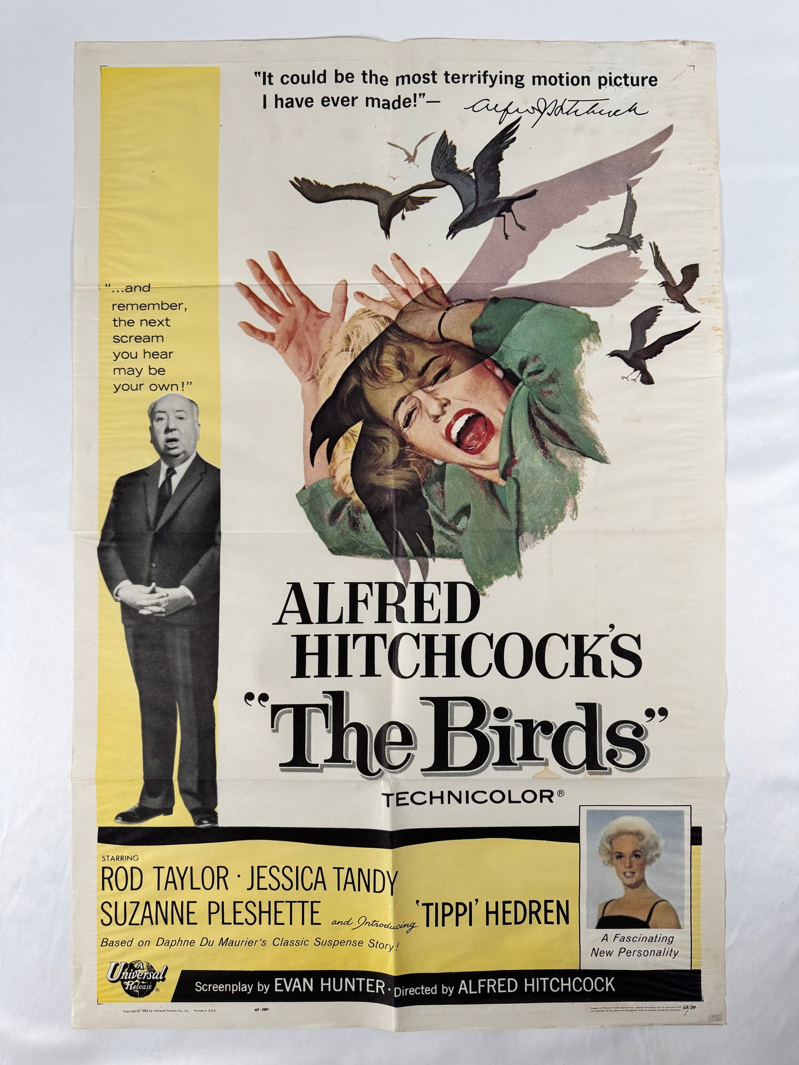 The Birds 1963 One Sheet Original Movie Poster 27"x41 Alfred Hitchcock Tippi Hedren Rod Taylor (1 of 9)