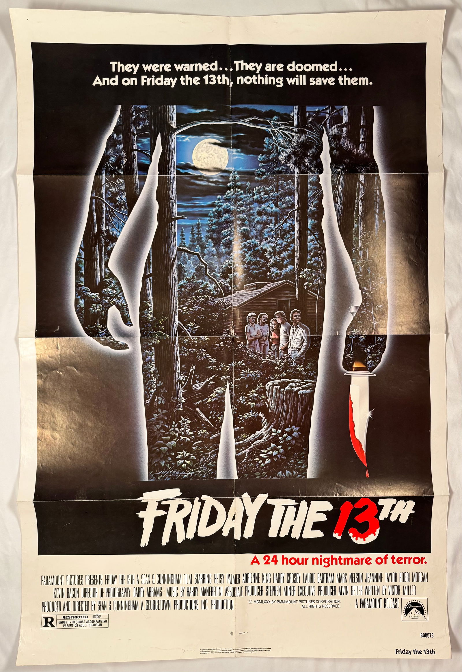 Friday the 13th 1980 Original One Sheet 27x41 Movie Poster Horror Sean Cunningham Horror Slasher (1 of 7)