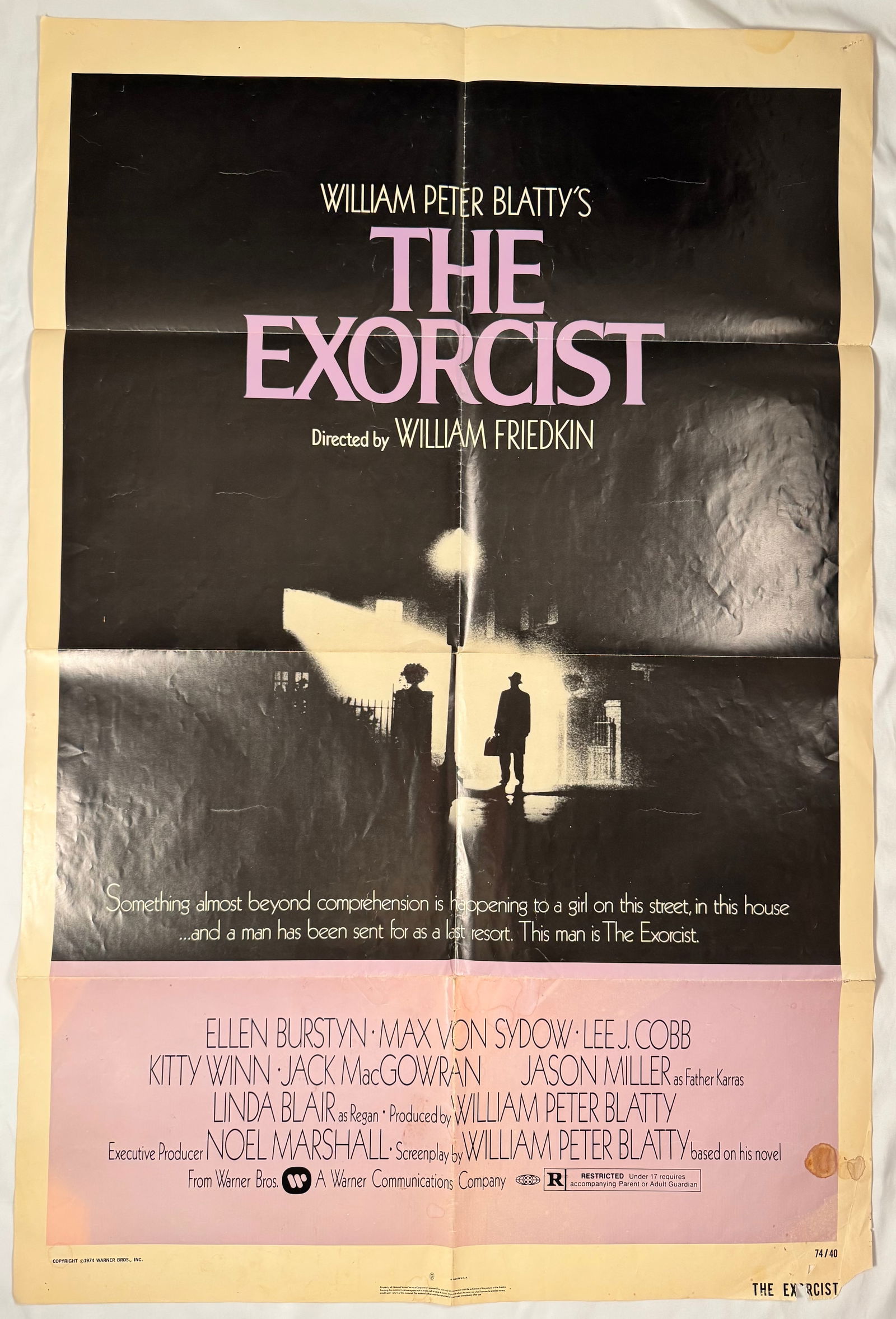 The Exorcist 1973 Original One Sheet 27x41 Movie Poster William Friedkin Folded (1 of 8)