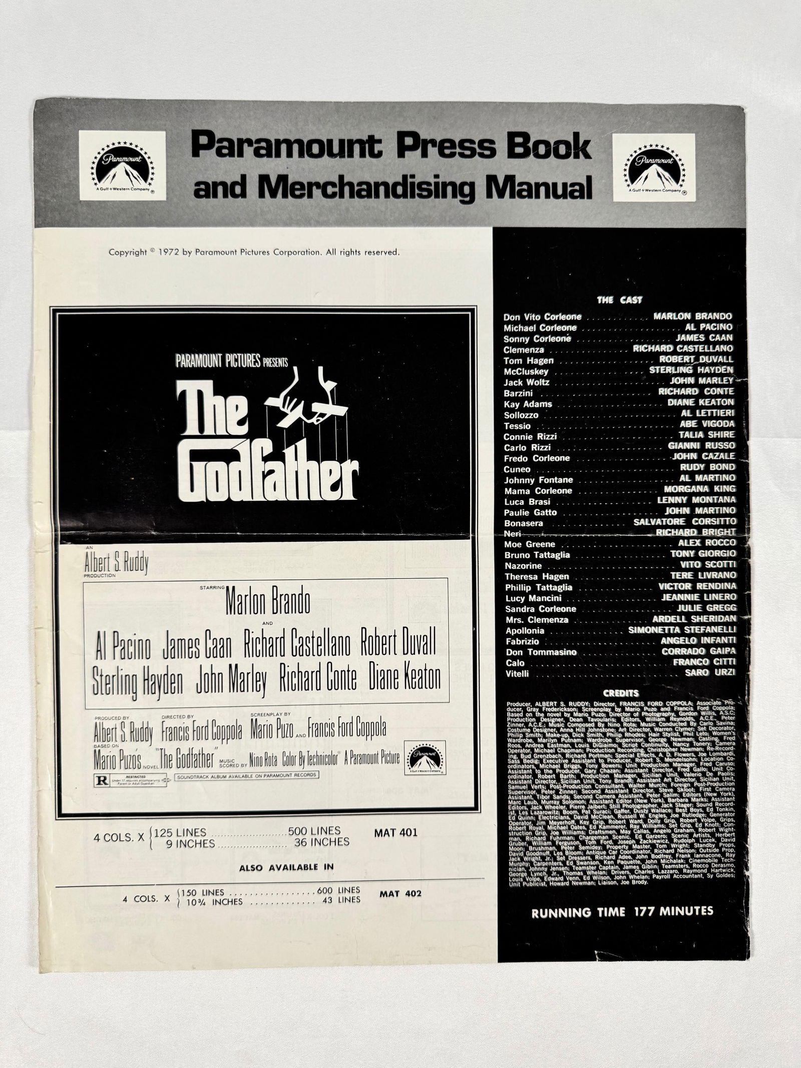 The Godfather 1972 Original Pressbook Al Pacino Marlon Brando Francis Ford Coppola (1 of 3)