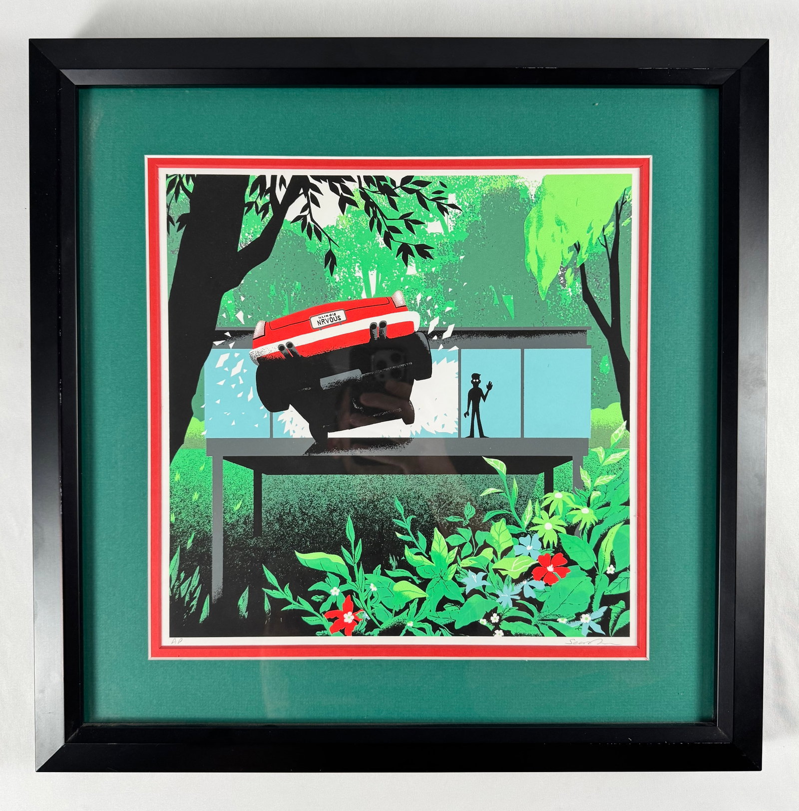 JOEBOT “Save Ferris?? Framed Print Ferris Bueller Framed Print Original Art Print: Artist Statement: For a tribute to John Hughes, I thought I'd like to make a game based off of my favorite of John Hughes movies, "Ferris Bueller's Day Off". It would have to be an action game set in 