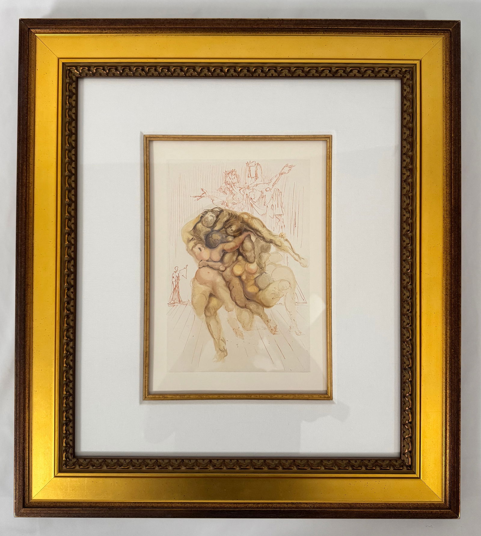 Hell Canto 8 (The Divine Comedy) by Salvador Dali Woodcut Engraving Framed with COA 8.5x12" (1 of 8)