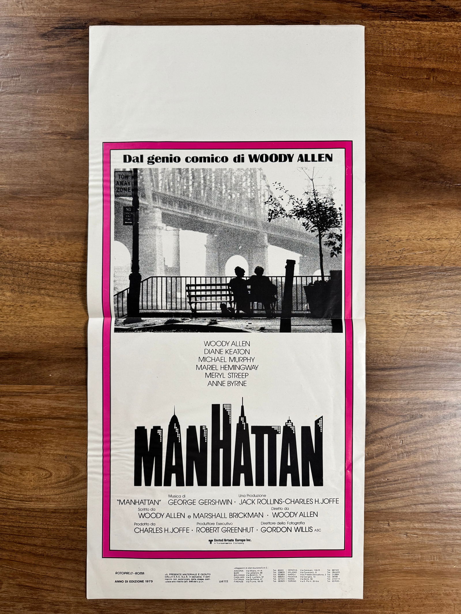 Manhattan 1979 Italian Locandino Folded Movie Poster 13"x27.5" (1 of 5)