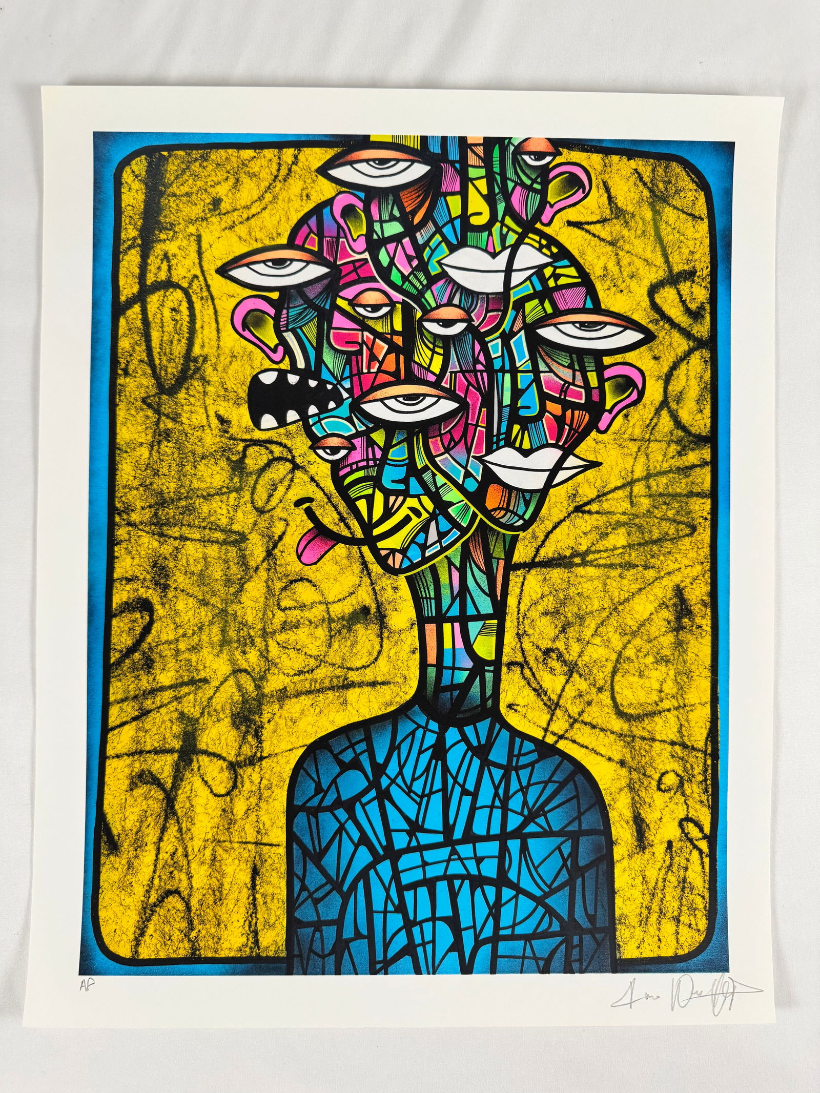 Jack Winthrop Signed Artists Proof Original Cubism Portrait Art Print (1 of 6)