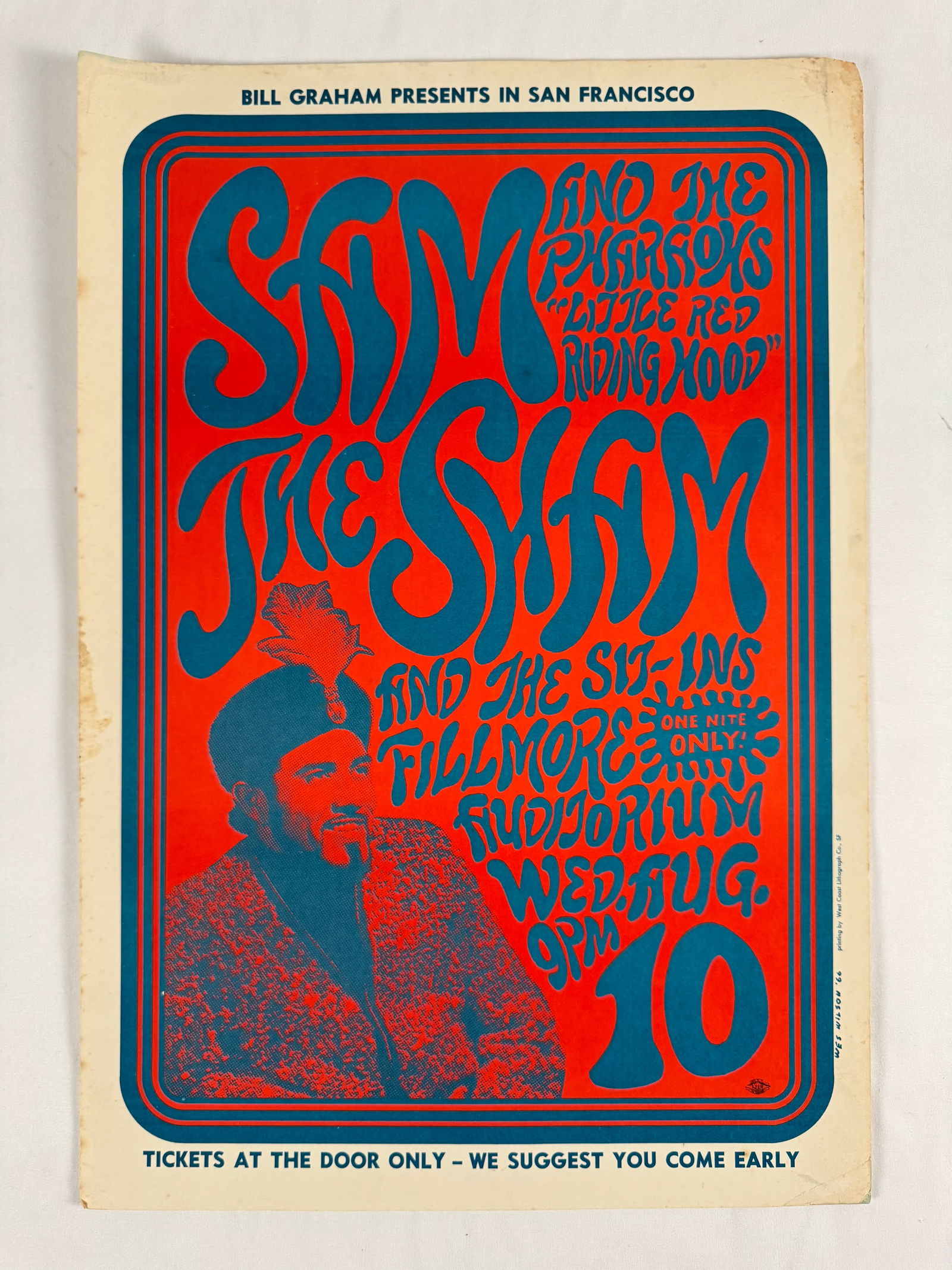 Sam the Sham Fillmore Concert Poster 2nd Printing Bill Graham Original Concert Event Poster Series (1 of 9)