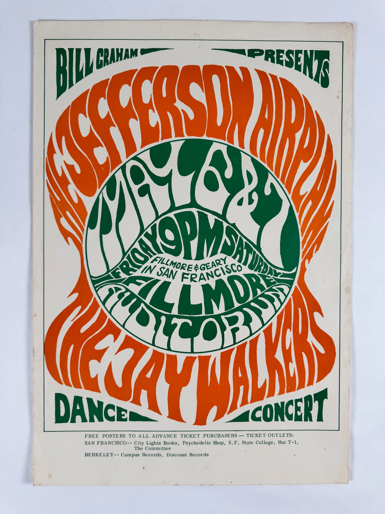 Jefferson Airplane at the Fillmore Concert Poster Bill Graham Original Concert Event Poster Series (1 of 7)