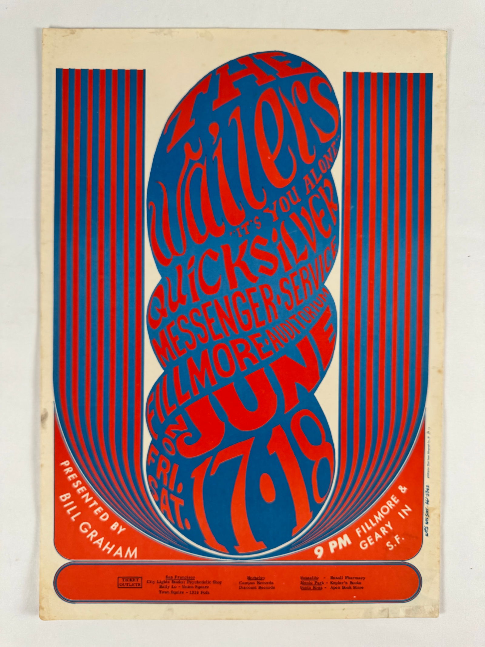 The Wailers Concert Poster 2nd Printing Bill Graham Original Concert Event Poster Series (1 of 6)