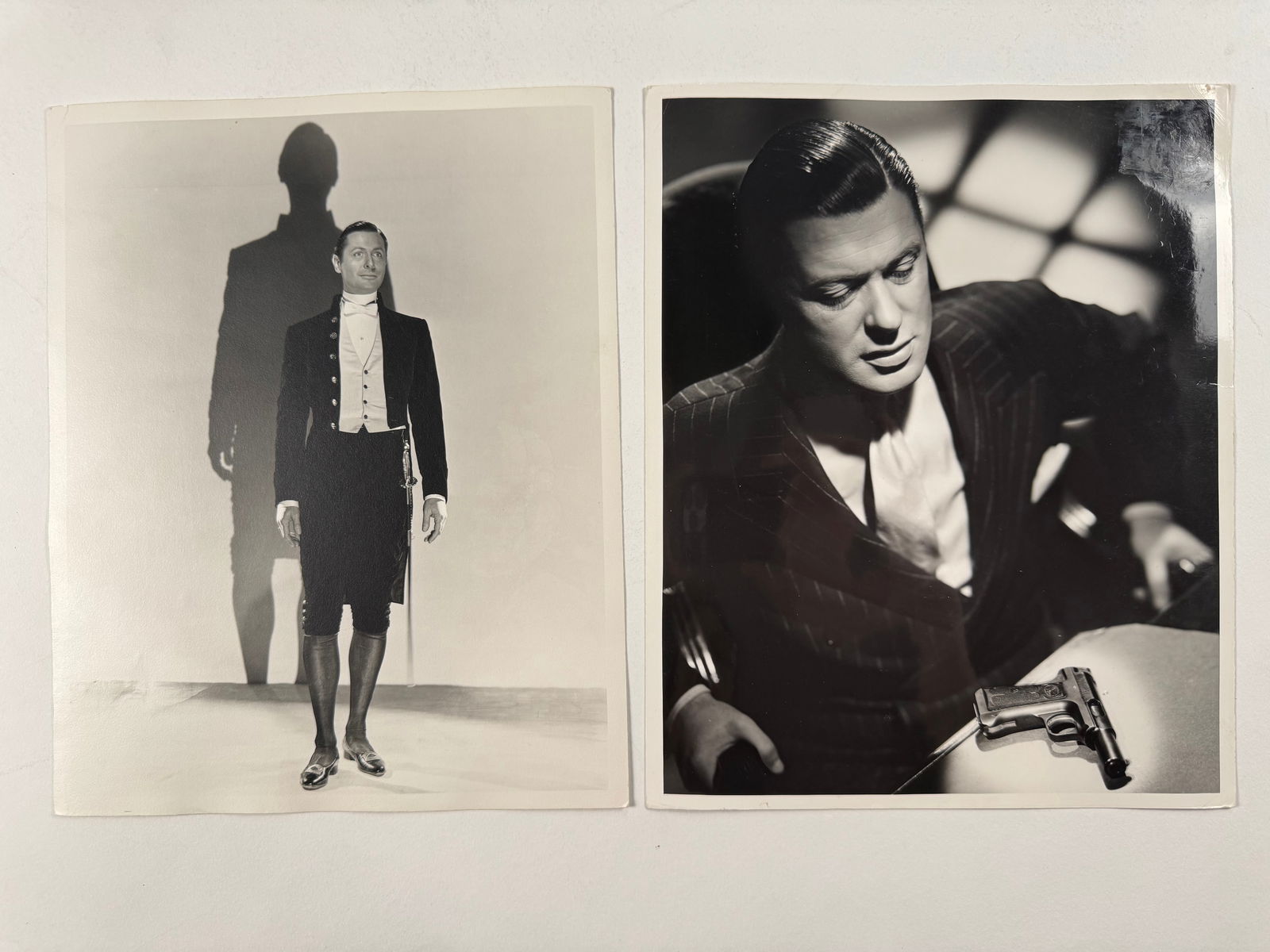Lot of 2 Robert Montgomery Photos by Lazlo Willinger 8x10 Stamped: Robert Montgomery (May 21, 1904 – September 27, 1981) was an American actor, director, and producer. He began his acting career on the stage, but was soon hired by MGM. Initially assigned roles in c
