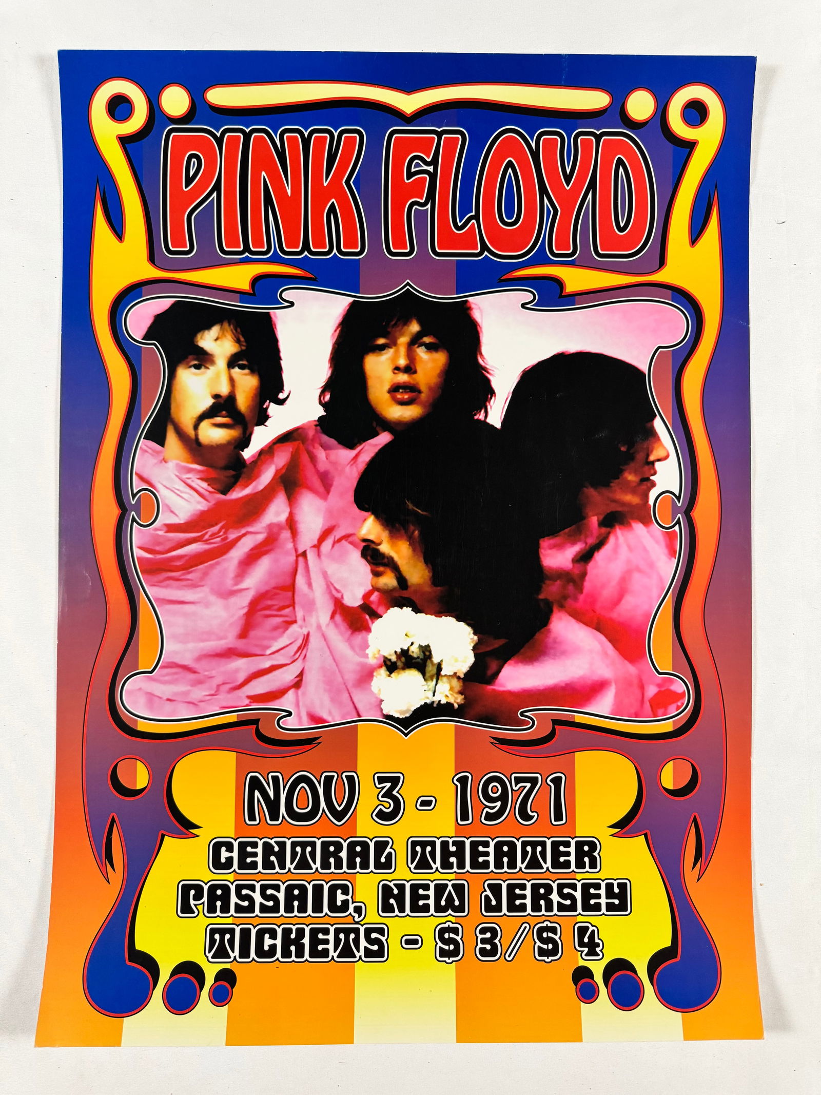 Pink Floyd Rare Reissue 1971 Passaic New Jesery Gig Concert Original Concert Poster (1 of 3)