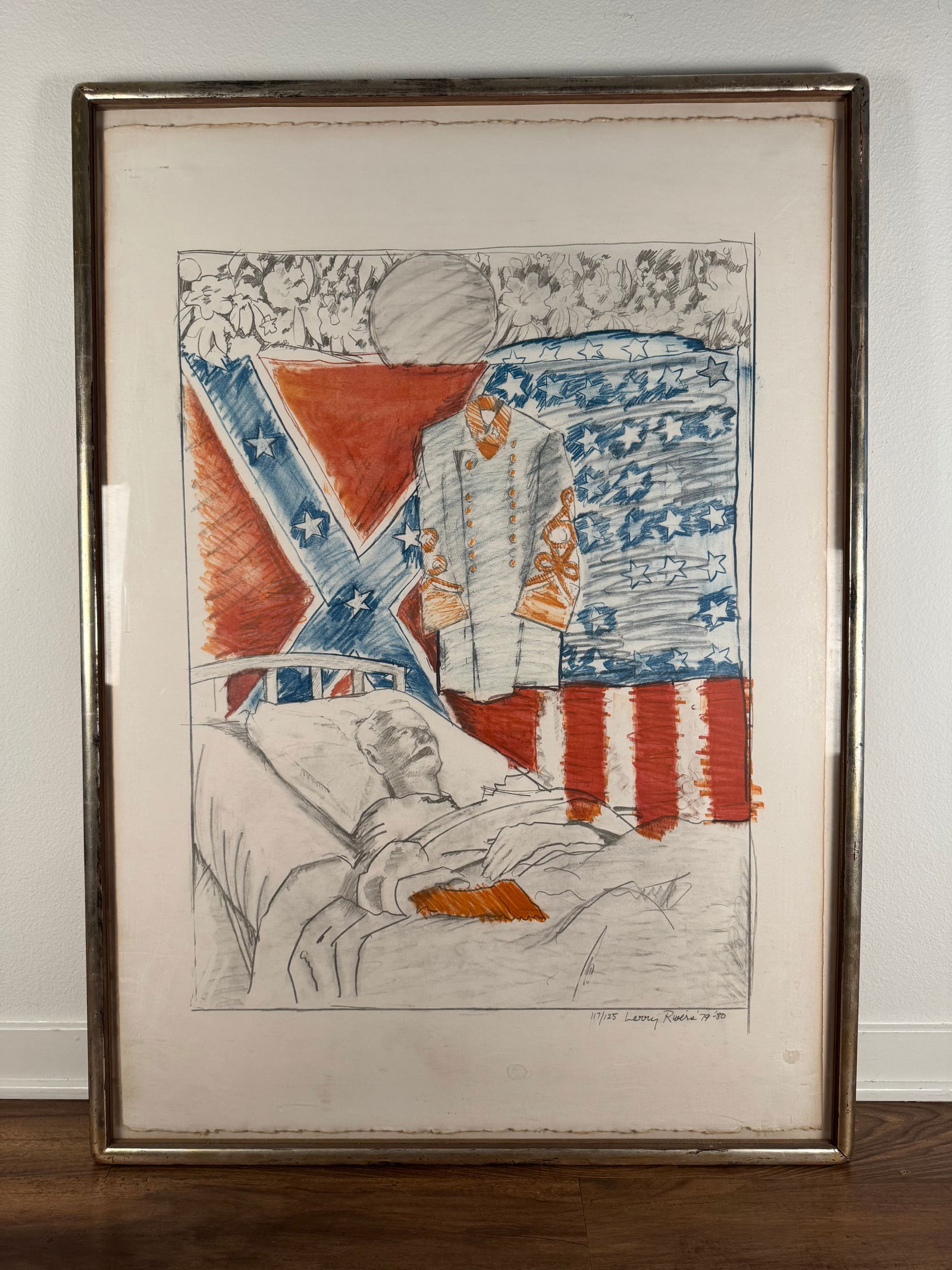 Larry Rivers "Last Civil War Veteran" Original Drawing with Color, Signed and Numbered Lithograph: Between 1959 and 1961, Larry Rivers painted two versions of a painting inspired by a LIFE magazine article and photograph documenting the final days of the last Civil War veteran. He was to later prod