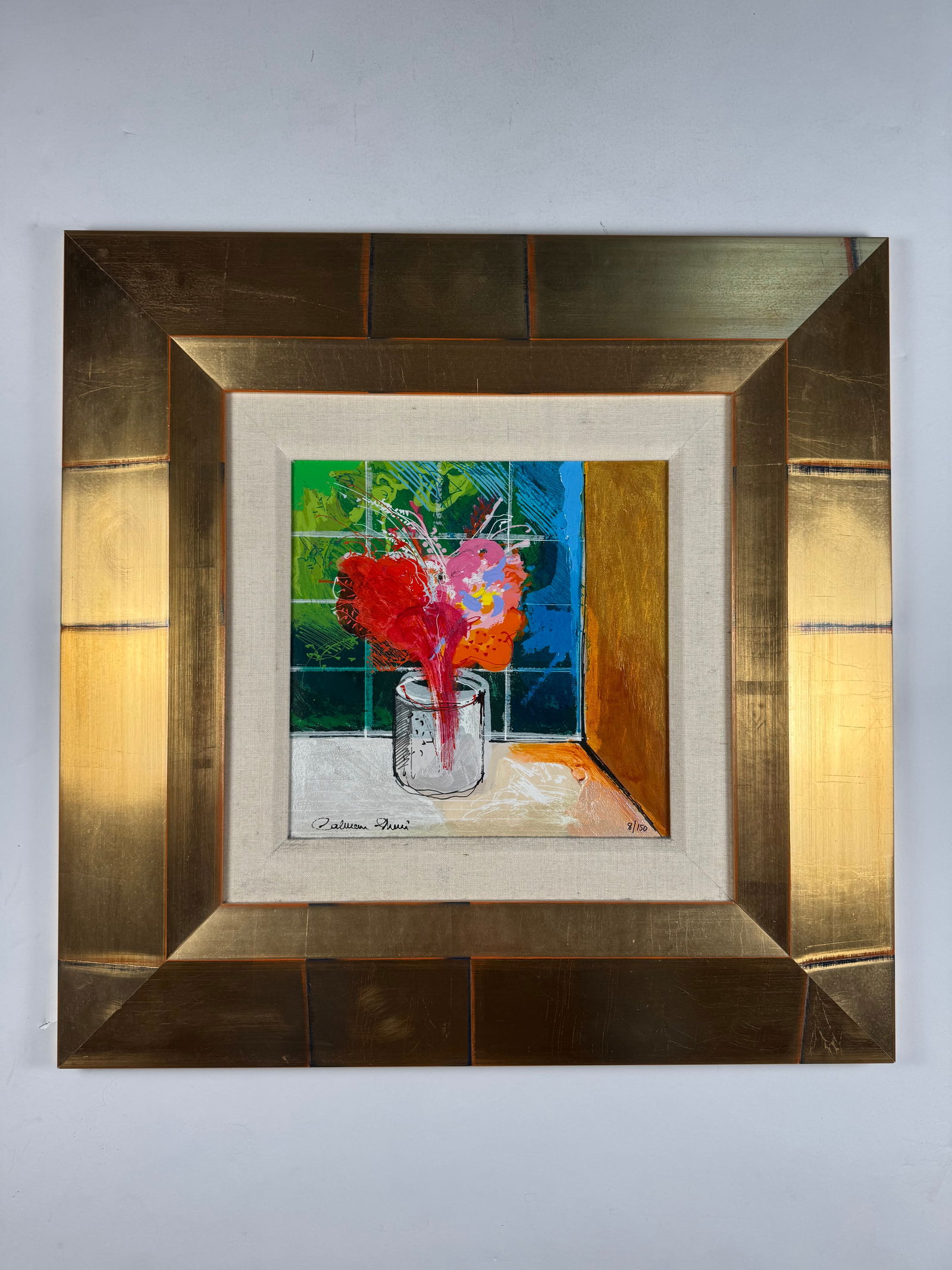 Calman Shemi “Quiet Life" Serigraph Framed Signed and Numbered 12"x12" Frame 25"x25": "Quiet Life" is a limited edition serigraph on paper by Calman Shemi, numbered and hand signed by the artist. Includes Letter of Authenticity.