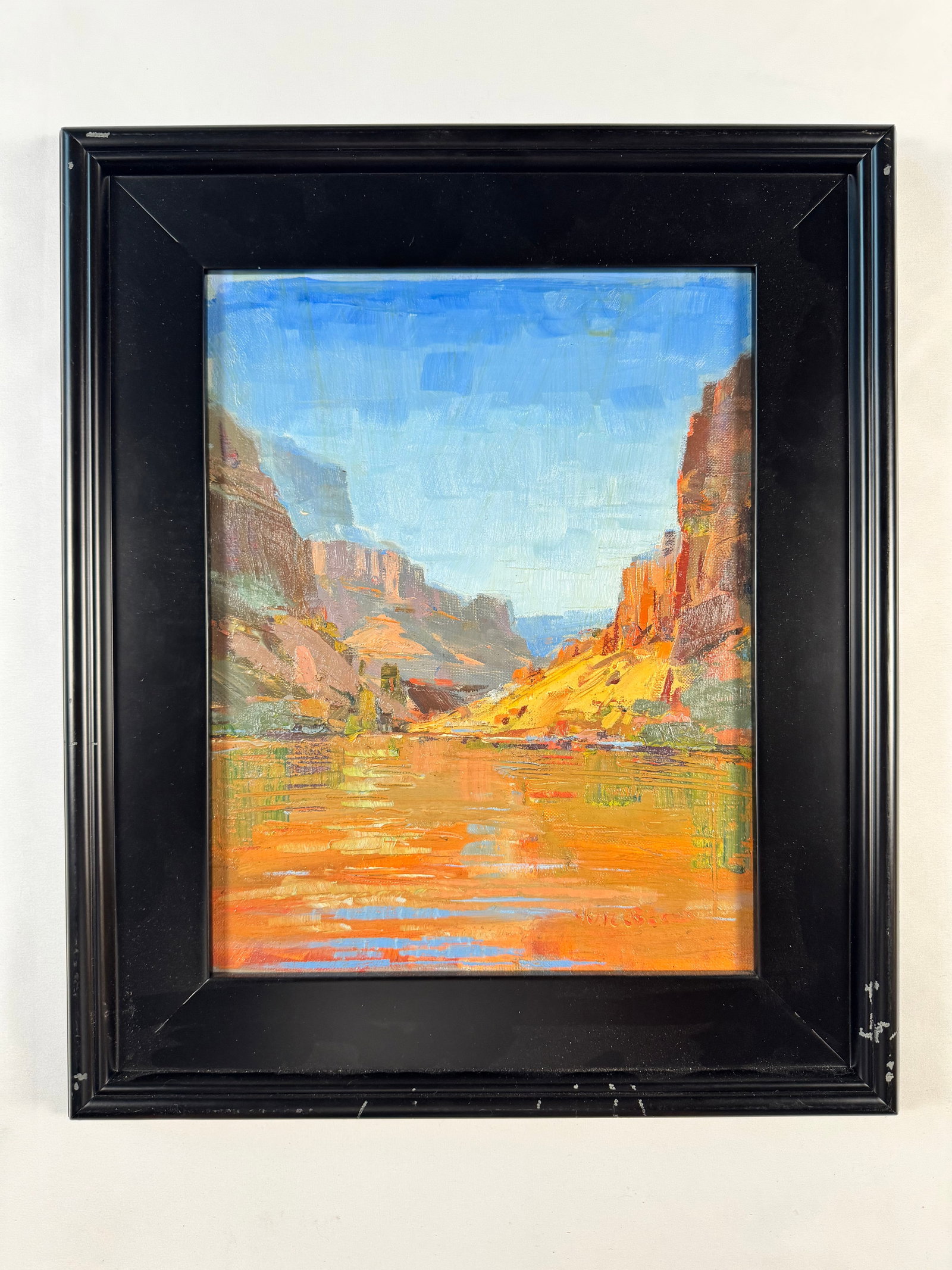Mark Hemleben Original Landscape Painting Arizona Grand Canyon Signed: Hemleben is an award winning Plein Air painter from Jerome, AZ. His works are beloved and collected by art lovers around the globe including William Shatner as a collector.