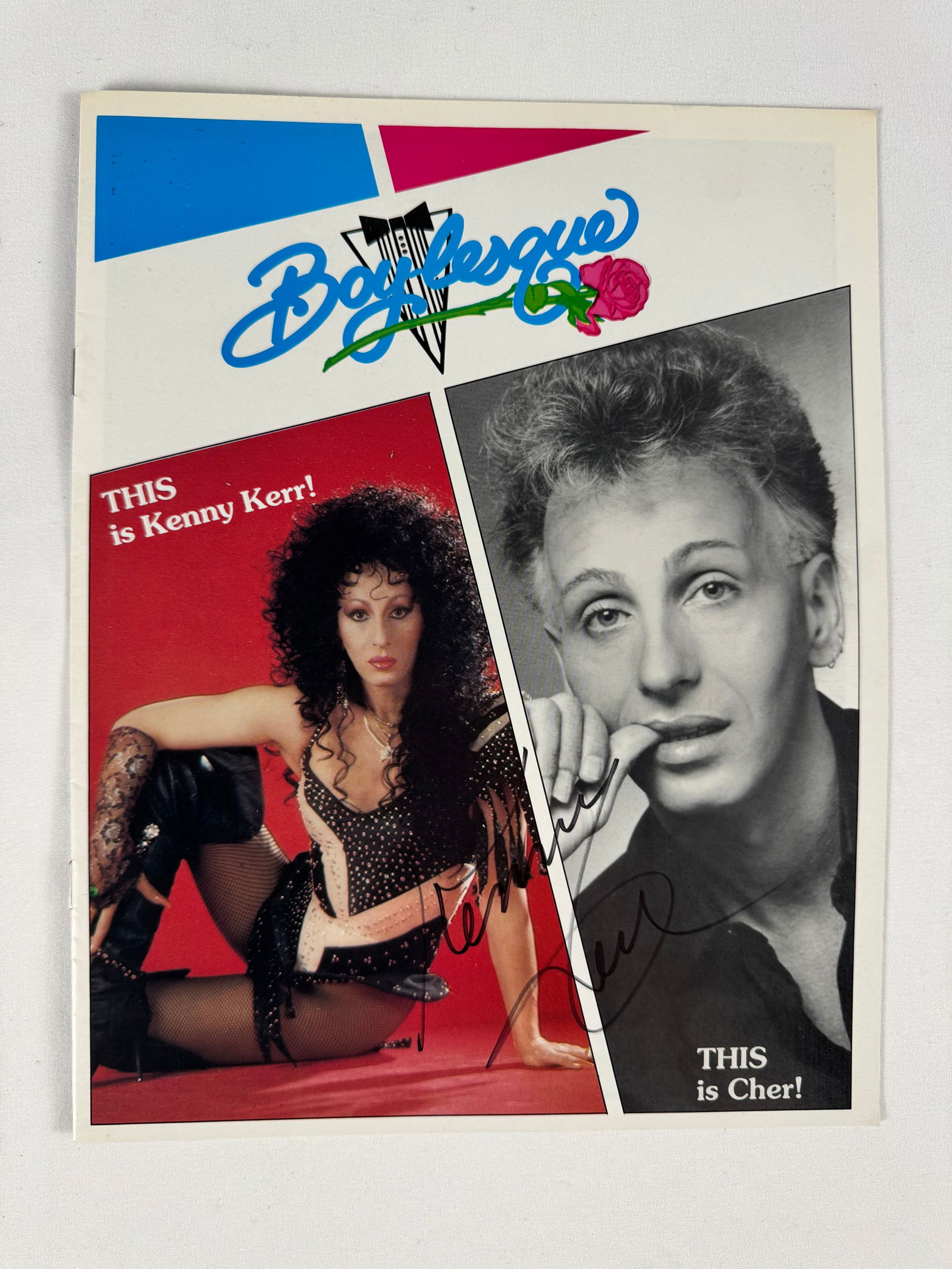 Kenny Kerr Signed Autograph 8.5"x11" Program Drag Queen Cher Impersonator (1 of 4)
