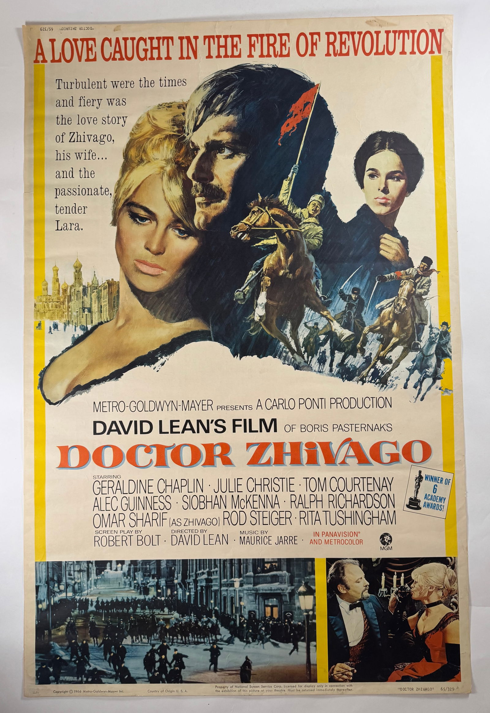 Doctor Zhivago 1965/1966 HUGE Original Movie Poster Academy Award Version 39"x60" (1 of 6)