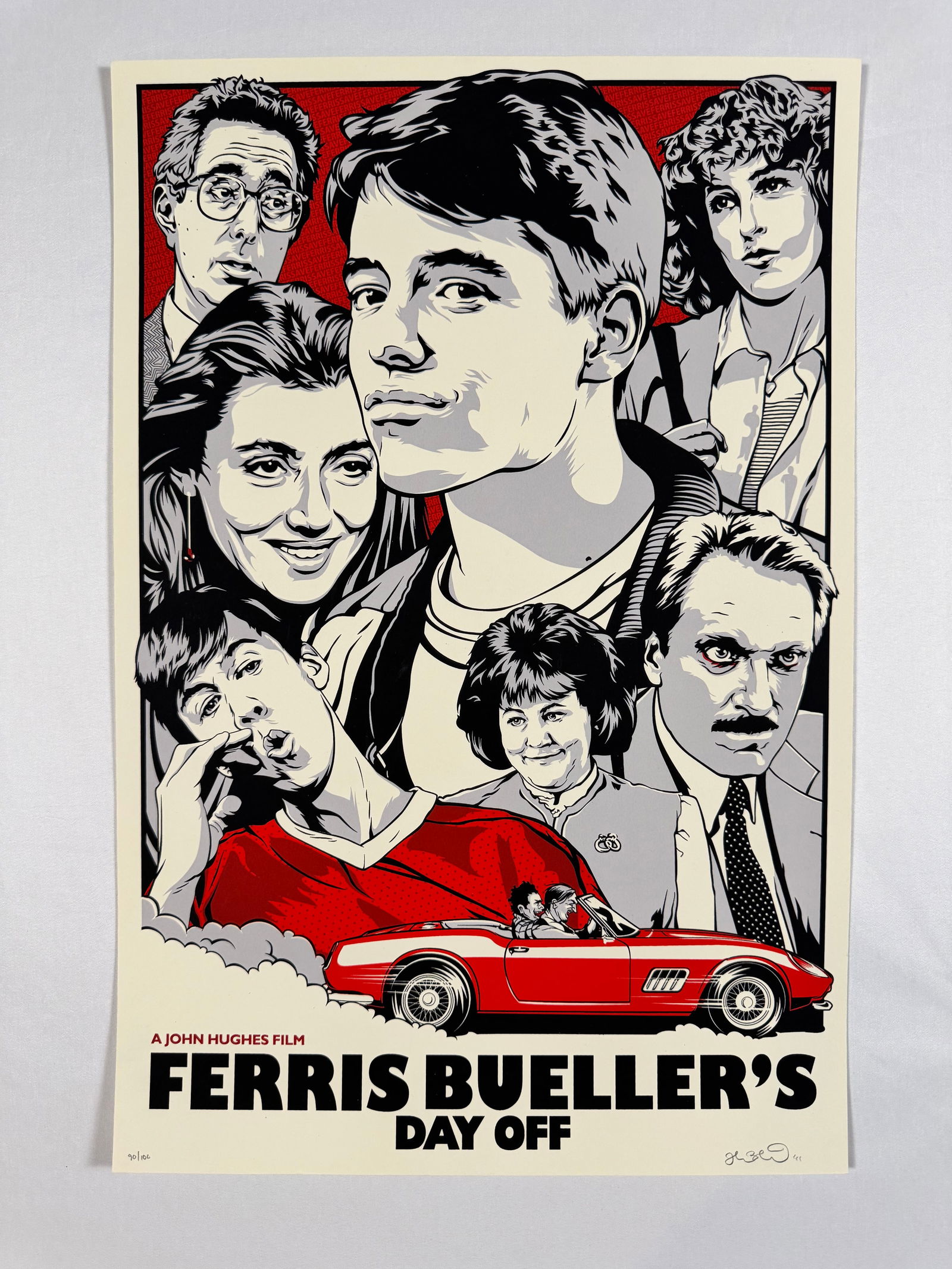 Ferris Bueller's Day Off by Joshua Budich Original Design Poster, Signed and Numbered 90/100, (1 of 6)