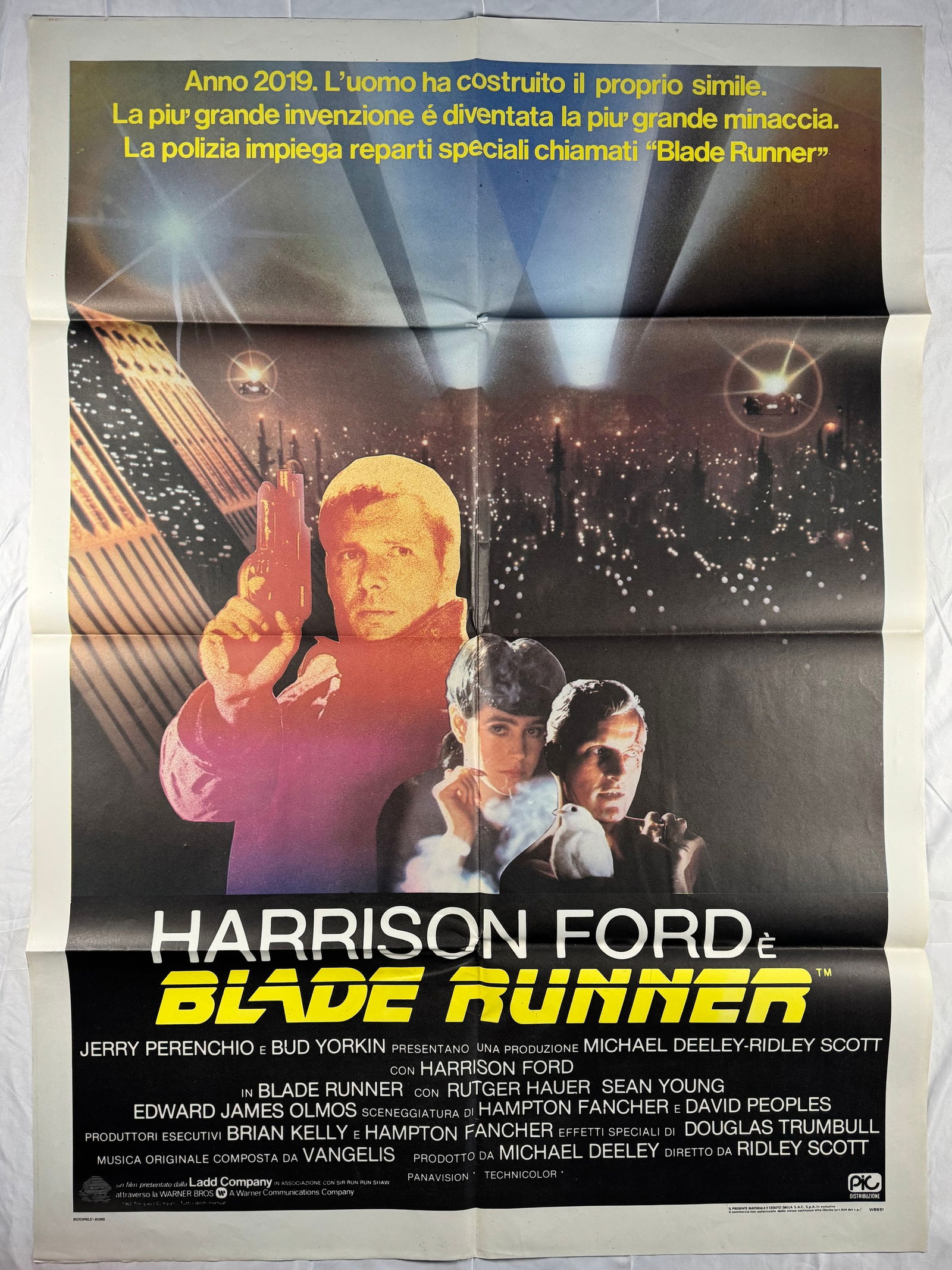 Blade Runner 1982 Large Original 2 Fogli Italian 1P Folded Movie Poster 39"x55" Ridley Scott (1 of 5)