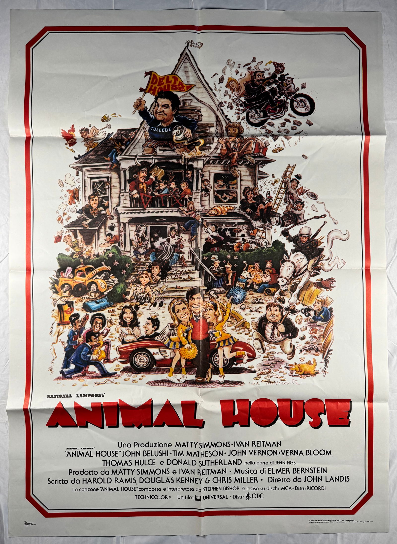 Animal House Large 1978 Original 2 Fogli Italian 1P Folded Movie Poster 39"x55" John Landis Jim (1 of 6)
