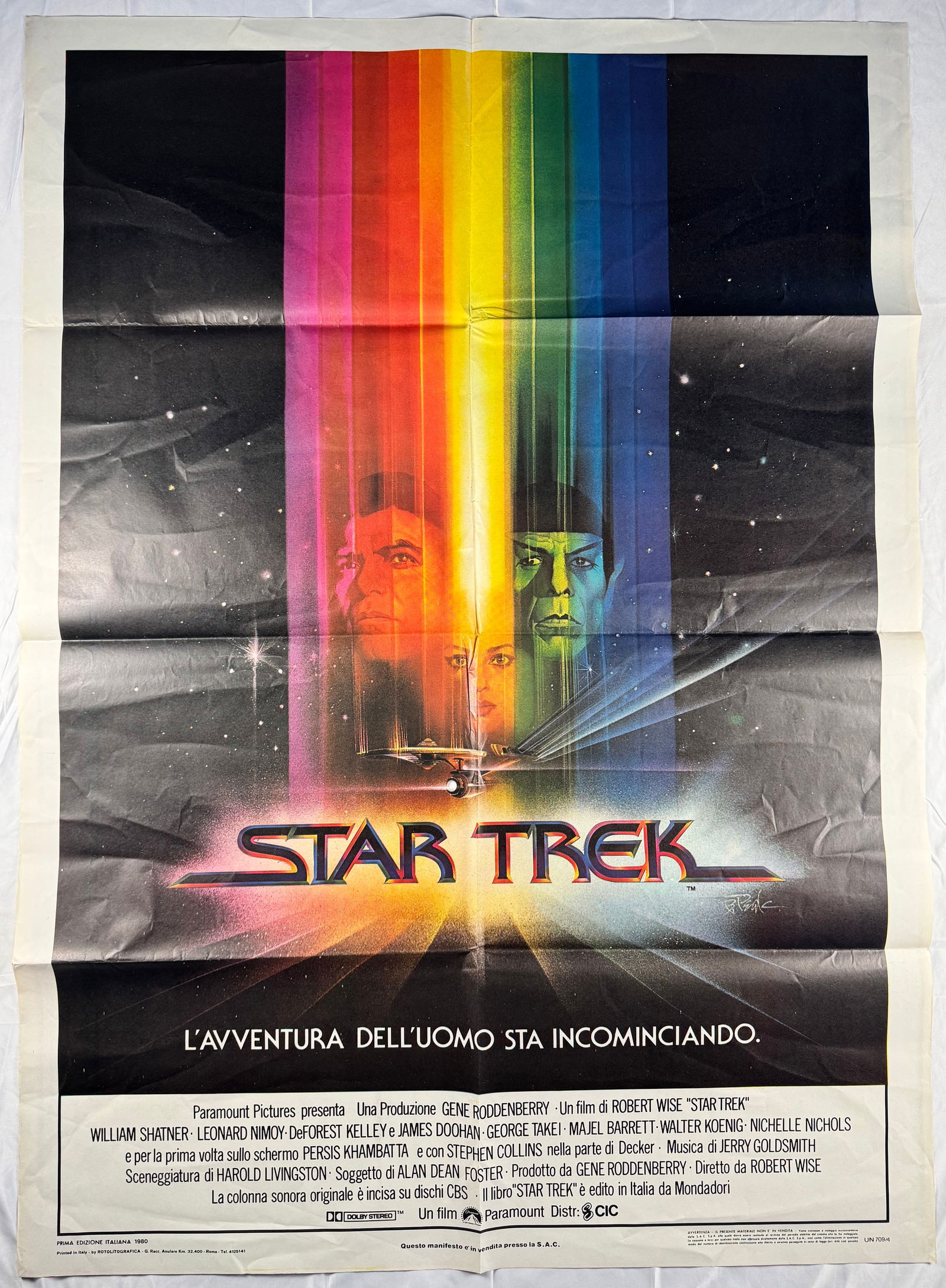Star Trek: The Motion Picture 1979 Large Original 2 Fogli Italian 1P Folded Movie Poster 39"x55" (1 of 6)