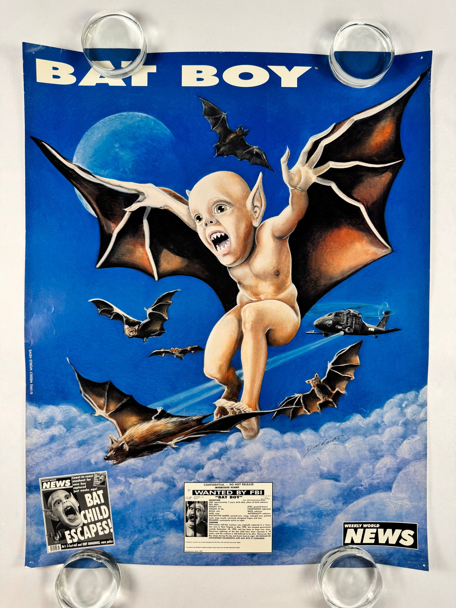 Weekly World News 1995 “Bat Boy" Poster – Cult Tabloid Artwork (1 of 5)