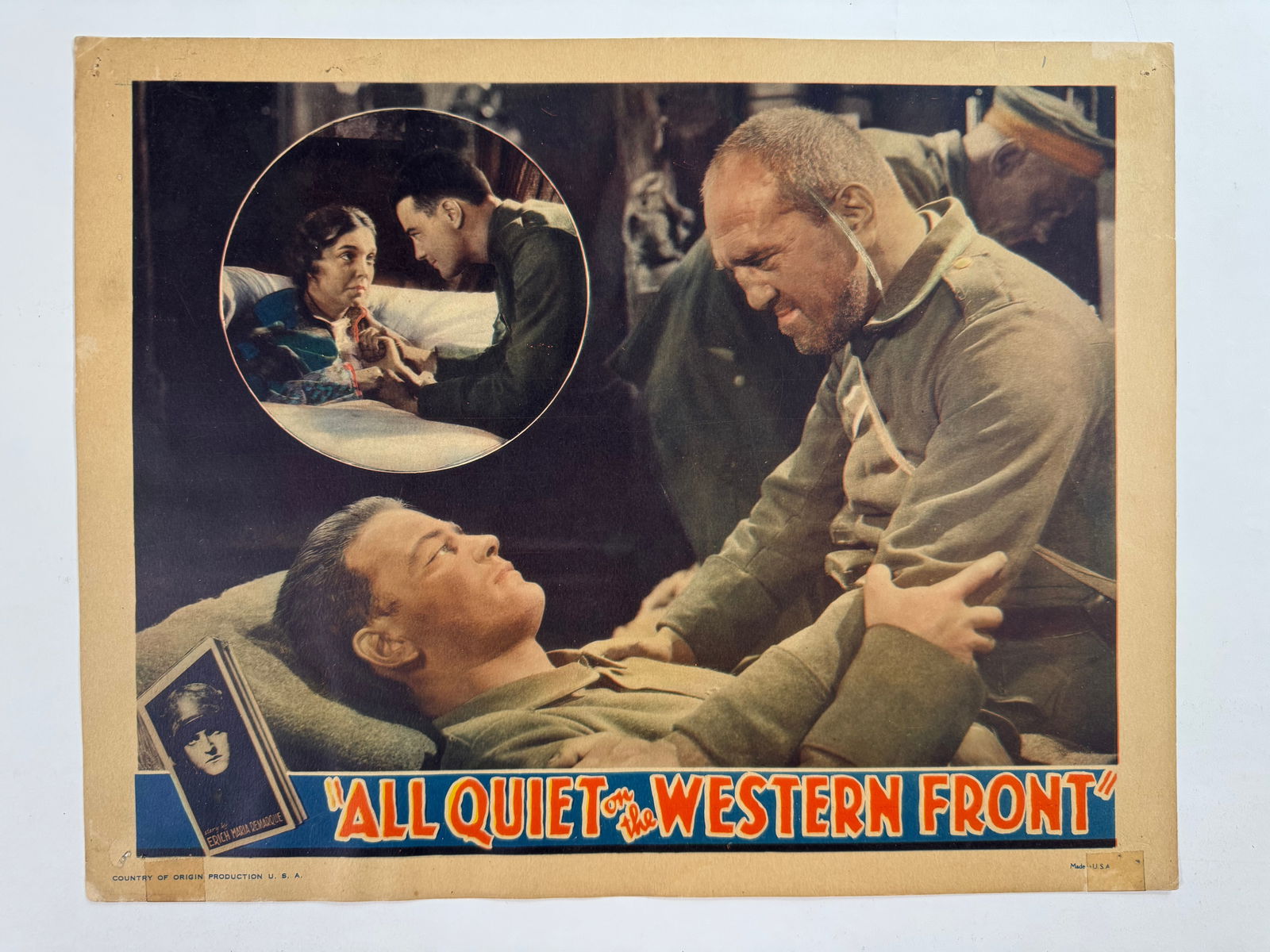 "All Quiet on the Western Front" 1930 Original Lobby Card 11x14 Extremely Rare: All Quiet on the Western Front is a 1930 American pre-Code epic anti-war film based on the 1929 novel of the same name by German novelist Erich Maria Remarque. Directed by Lewis Milestone, it stars Le