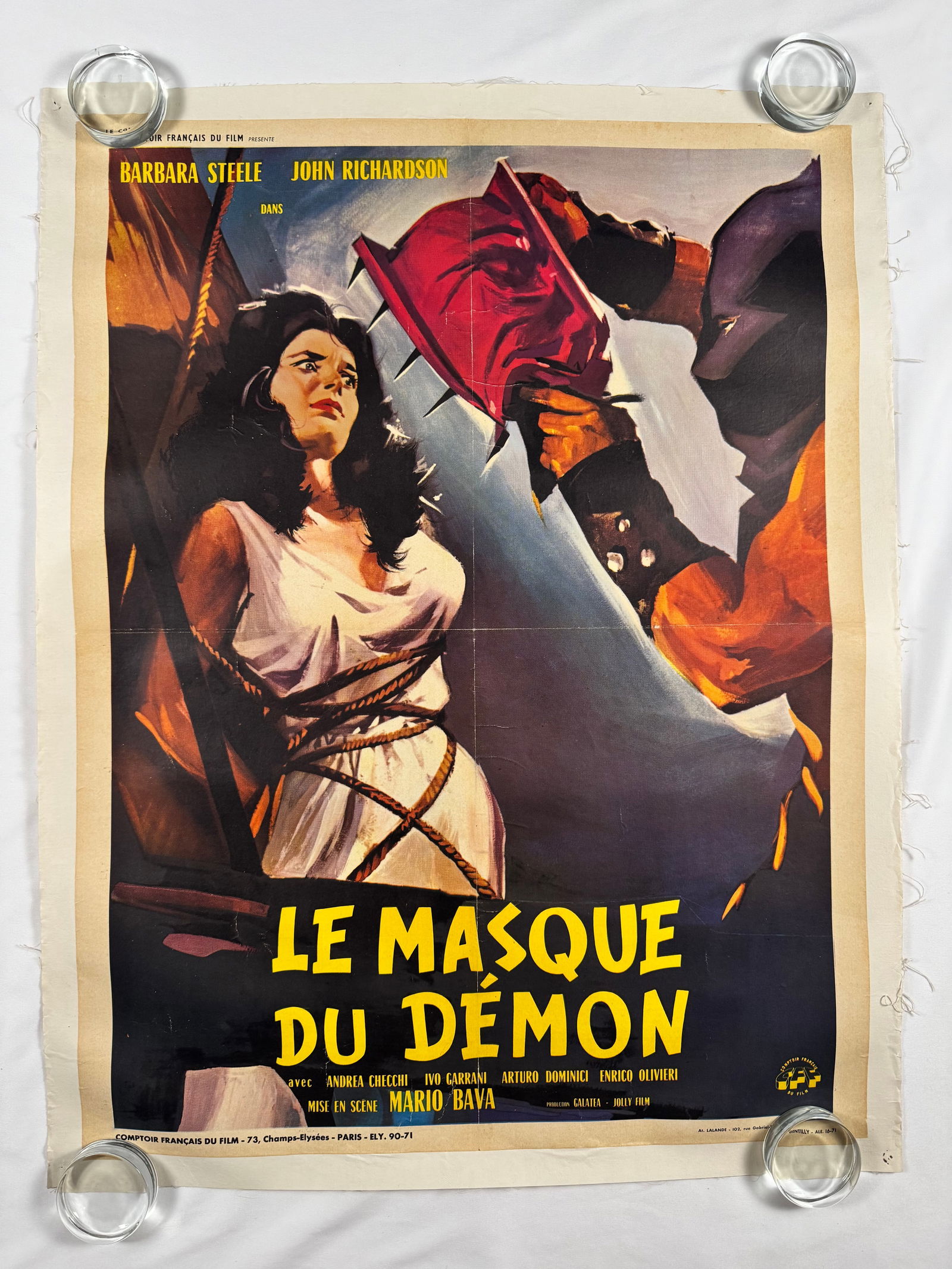 Black Sunday 1960 French Medium Linen Backed Original Vintage Movie Poster Barbra Steele (1 of 7)