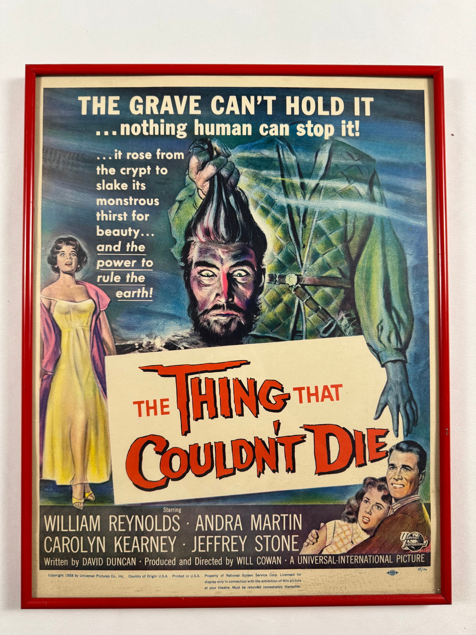 The Thing That Couldn’t Die 1958 Framed Window Card 13.5X17.5 Original Vintage Movie Poster (1 of 6)