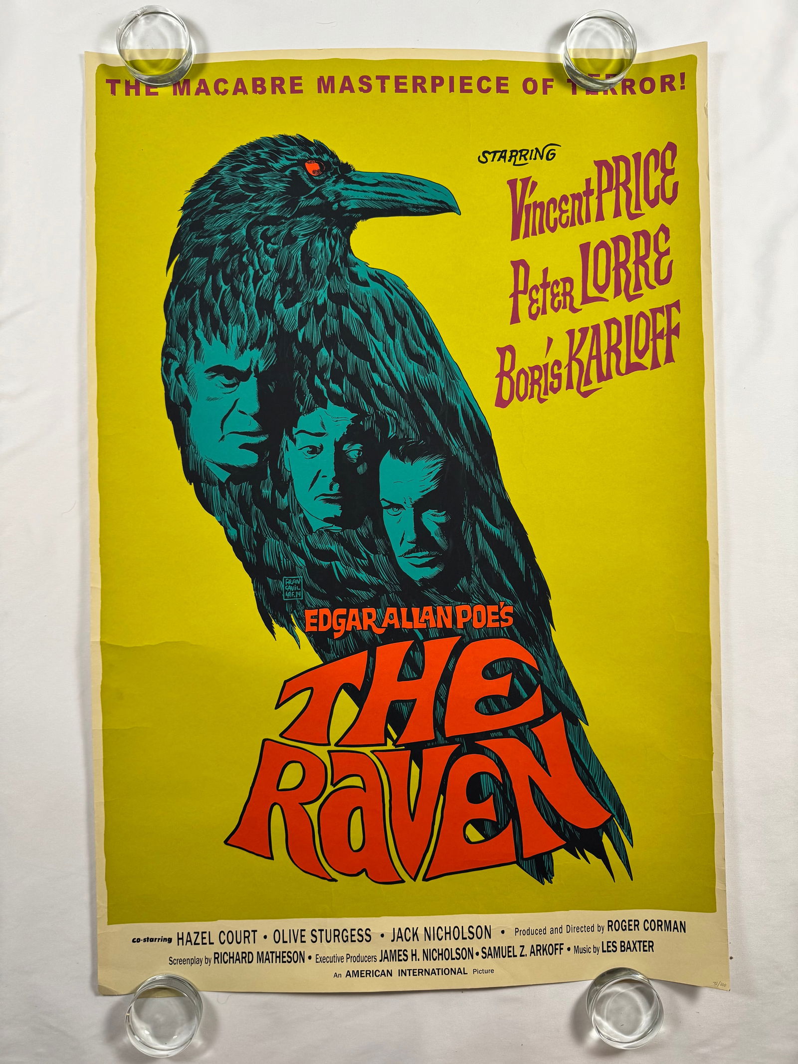 The Raven 1963 Original Vintage Movie Poster Numbered 31/100 Limited Edition Screen Print by (1 of 5)