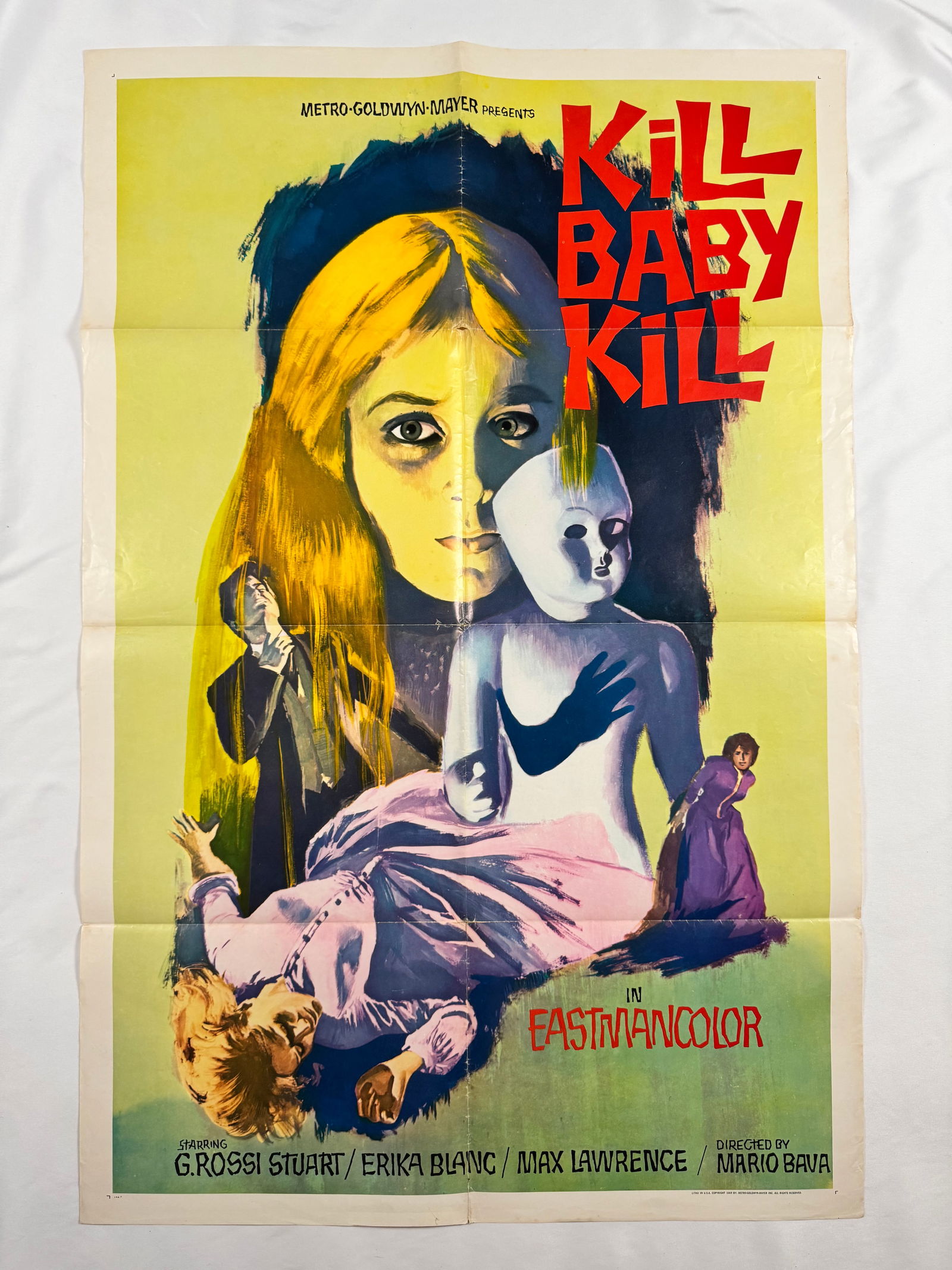 Kill Baby Kill 1966 RR69 Original Vintage Movie Poster 27x41" Cult Film First American Release (1 of 7)