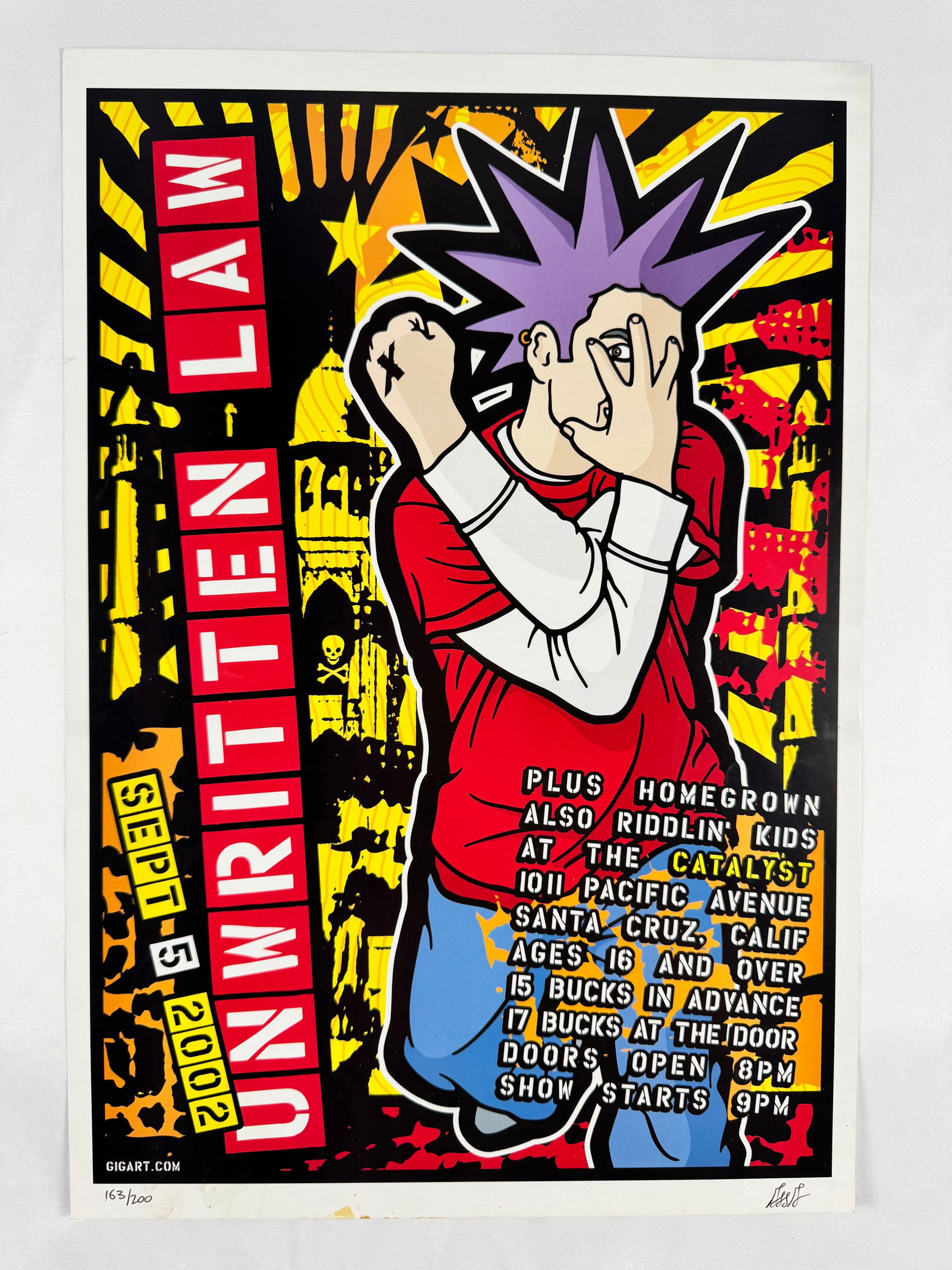 Unwritten Law Catalyst Santa Cruz Poster Signed Numbered 163/200 (1 of 6)