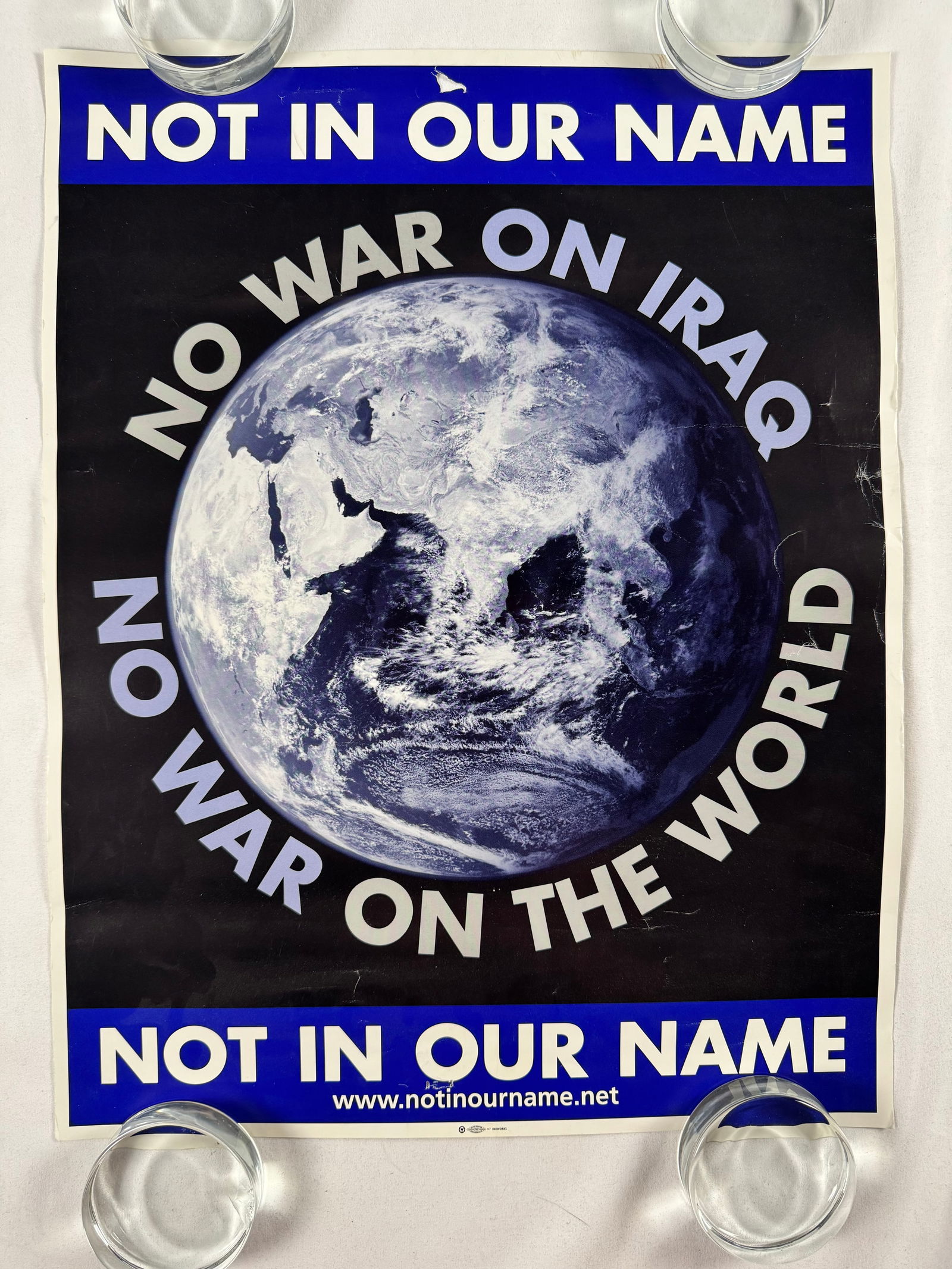 No War in Iraq Original Vintage Poster 2000s American Protest: Original Vintage Poster: Not in our Name - No War in Iraq / No War on the World