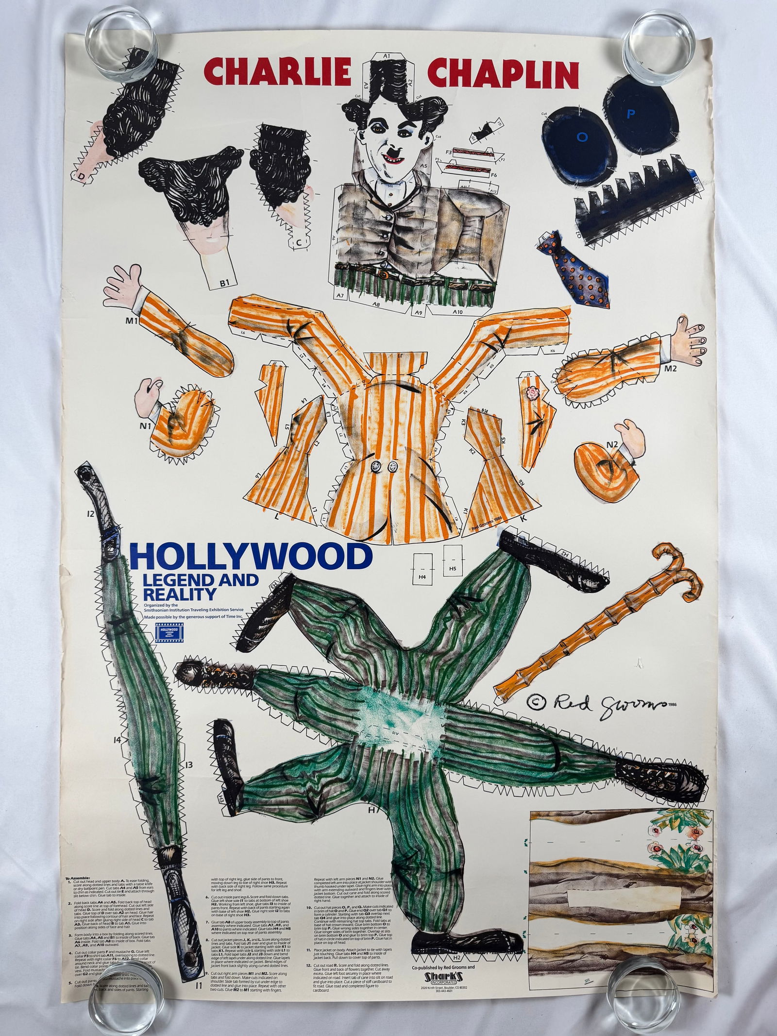 Charlie Chaplin by Red Grooms 1985 Lithograph Original Poster (1 of 7)