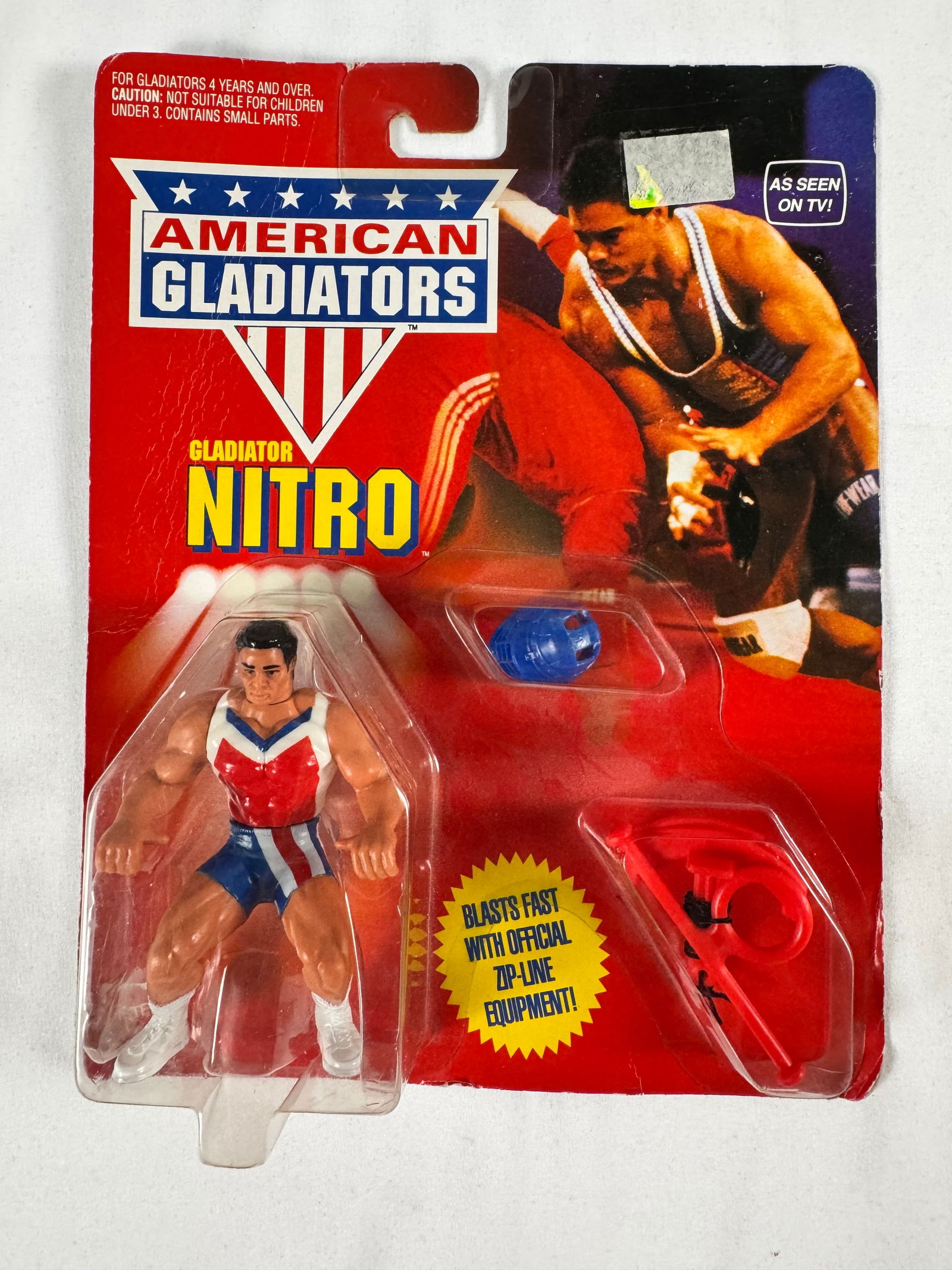 Vintage 1991 Mattel American Gladiators Nitro Figure Sealed Action Figure: American Gladiators is an American competition television program that aired weekly in syndication from September 1989 to May 1996. The series matched a cast of amateur athletes against each other, as