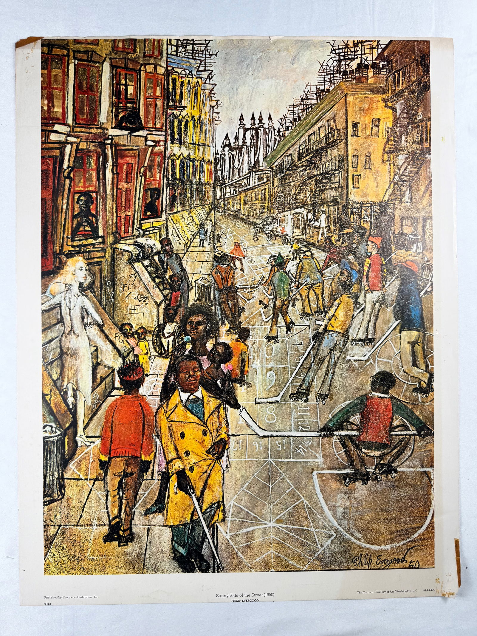 Sunny Side of the Street by Philip Evergood 1960 Art Print Poster (1 of 8)