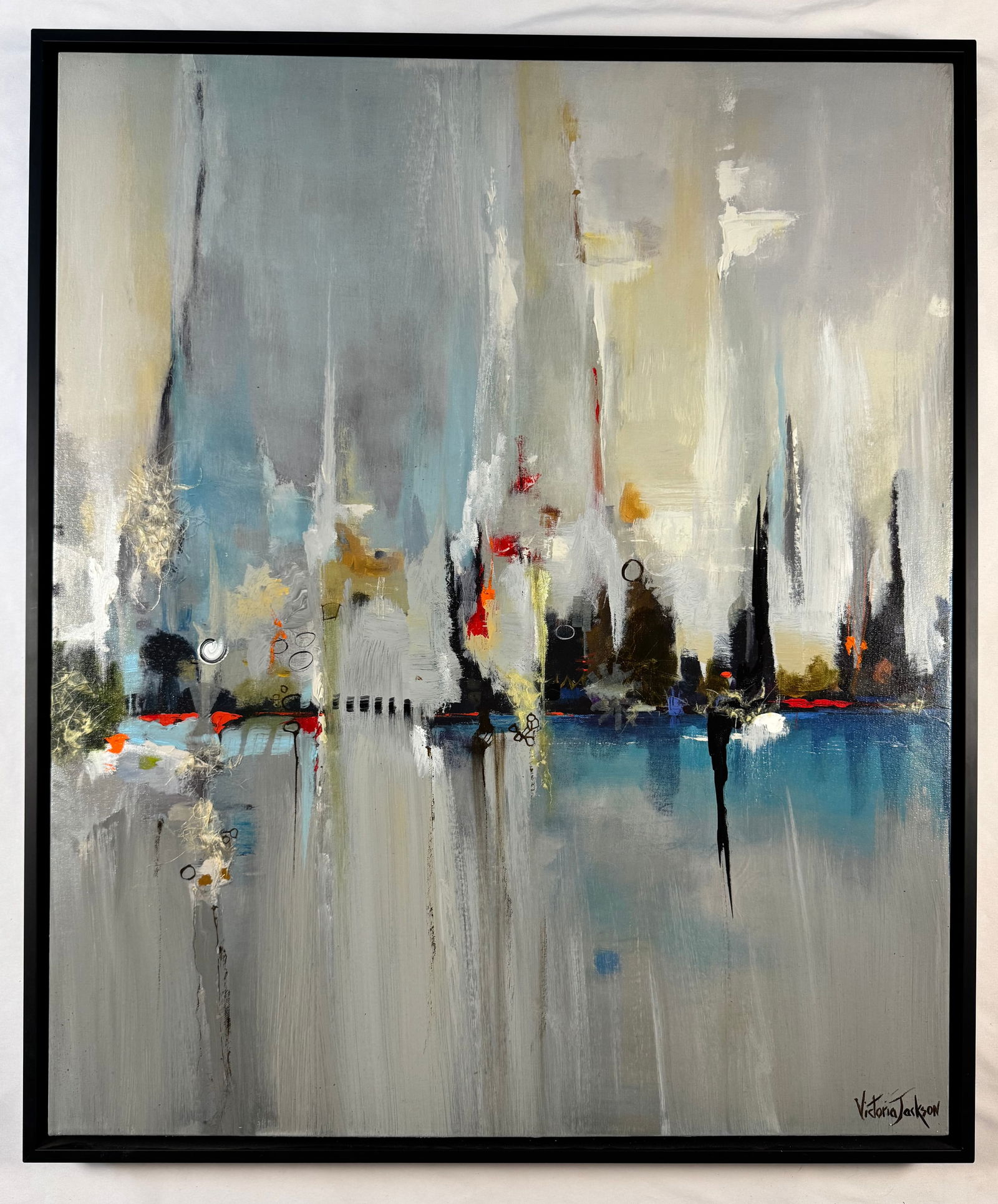 Victoria Jackson 30x36 Original Abstract Art Painting: Victoria Jackson is a painter of contemporary and traditional landscapes, abstracts, florals and cityscapes.