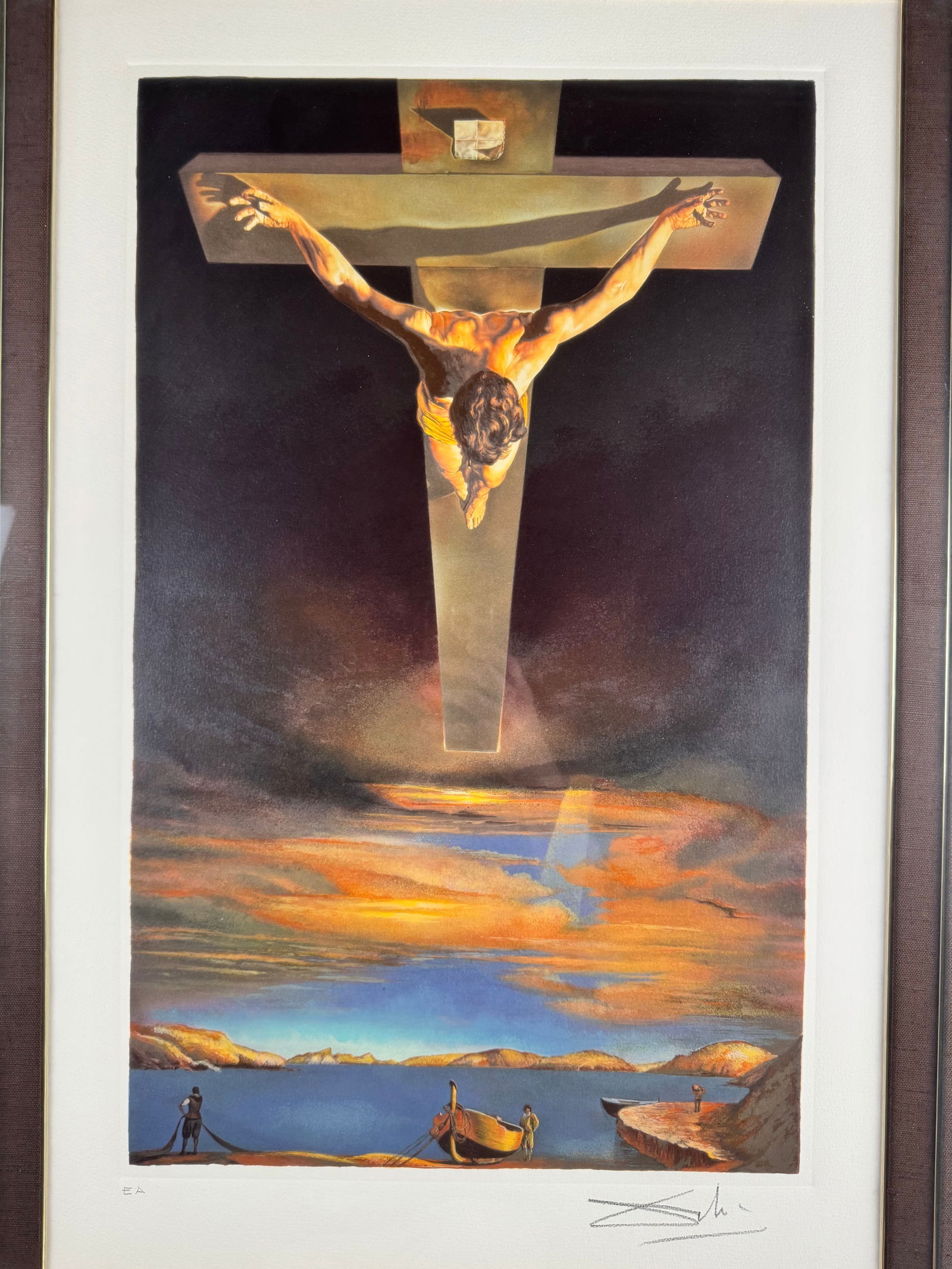Christ of Saint John by Salvador Dalí 1951 Signed Serigraph EA Artist Print 18"x27" with COA (1 of 9)