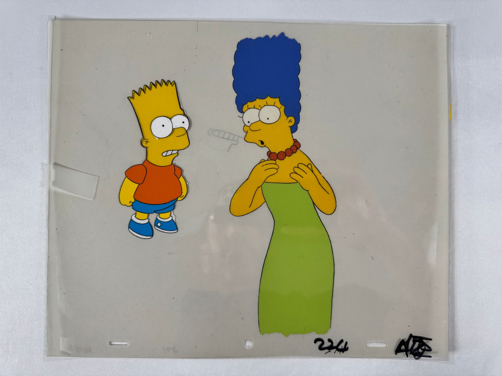 The Simpsons Hand Painted Cel Set-up - Bart and Marge, 12.5"x10.5 (1 of 5)
